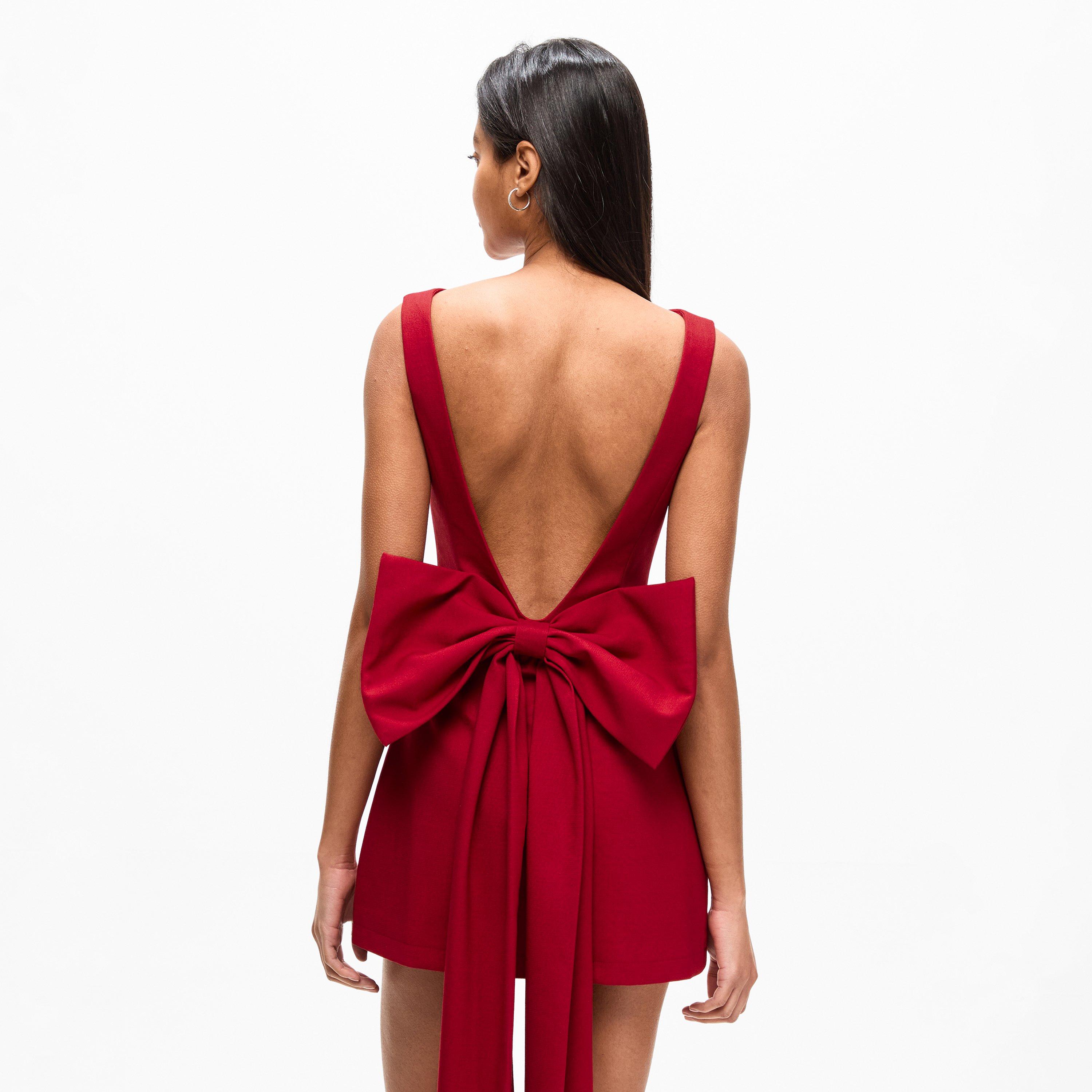 Red - Anne Louise Boutique - Anne Lo M Bow Dress  Ld61 - 4