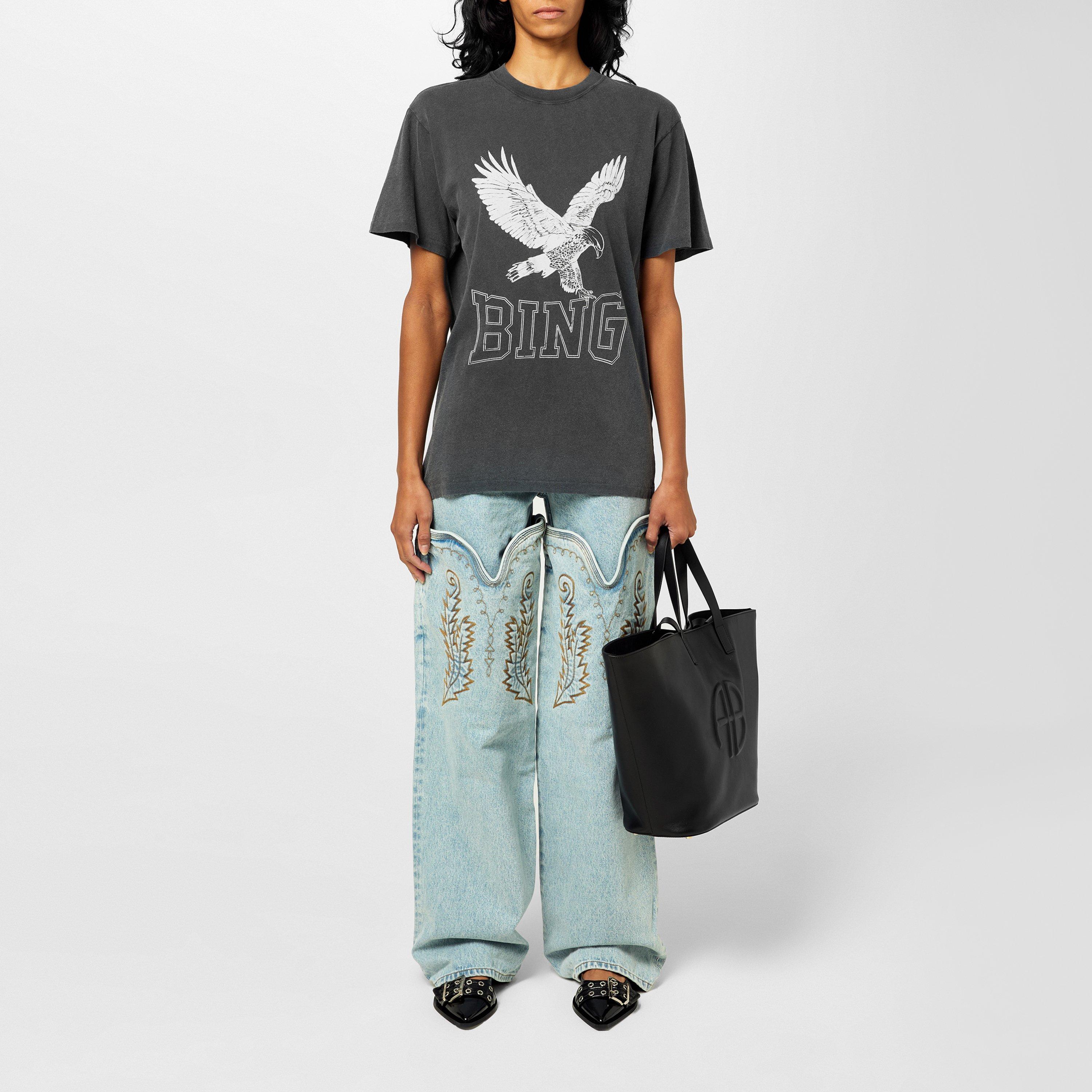 Washed Black - Anine Bing - Eagle T-Shirt - 6