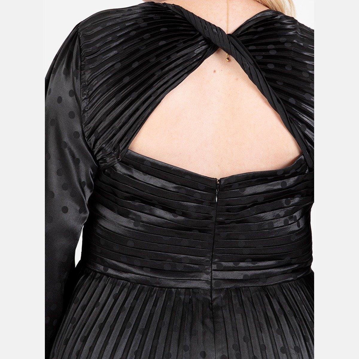 Schwarz - Lovedrobe - Lovedro Midaxi Dress Ld99 - 4