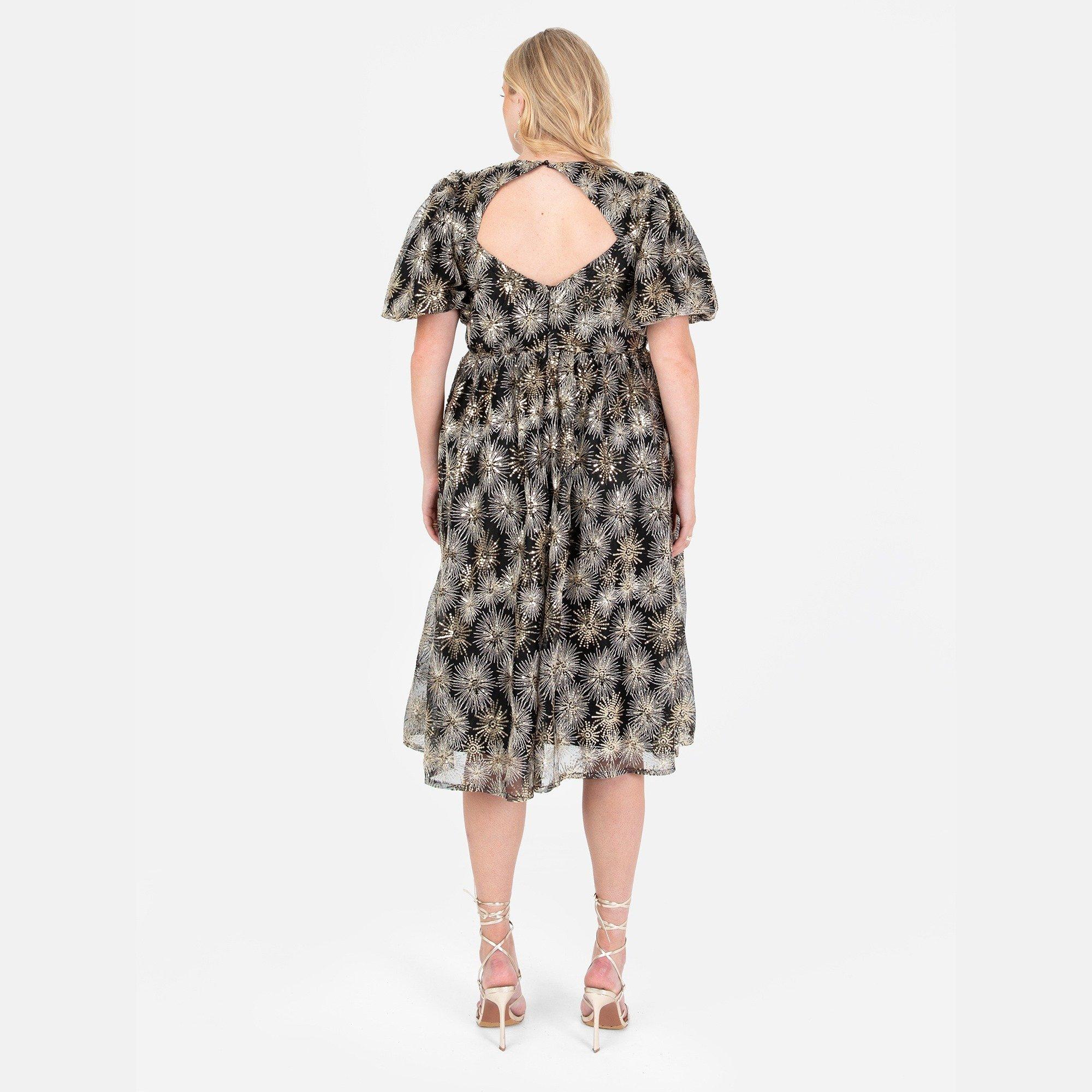 Goud - Lovedrobe - Lovedro S Midi Dress Ld99 - 2