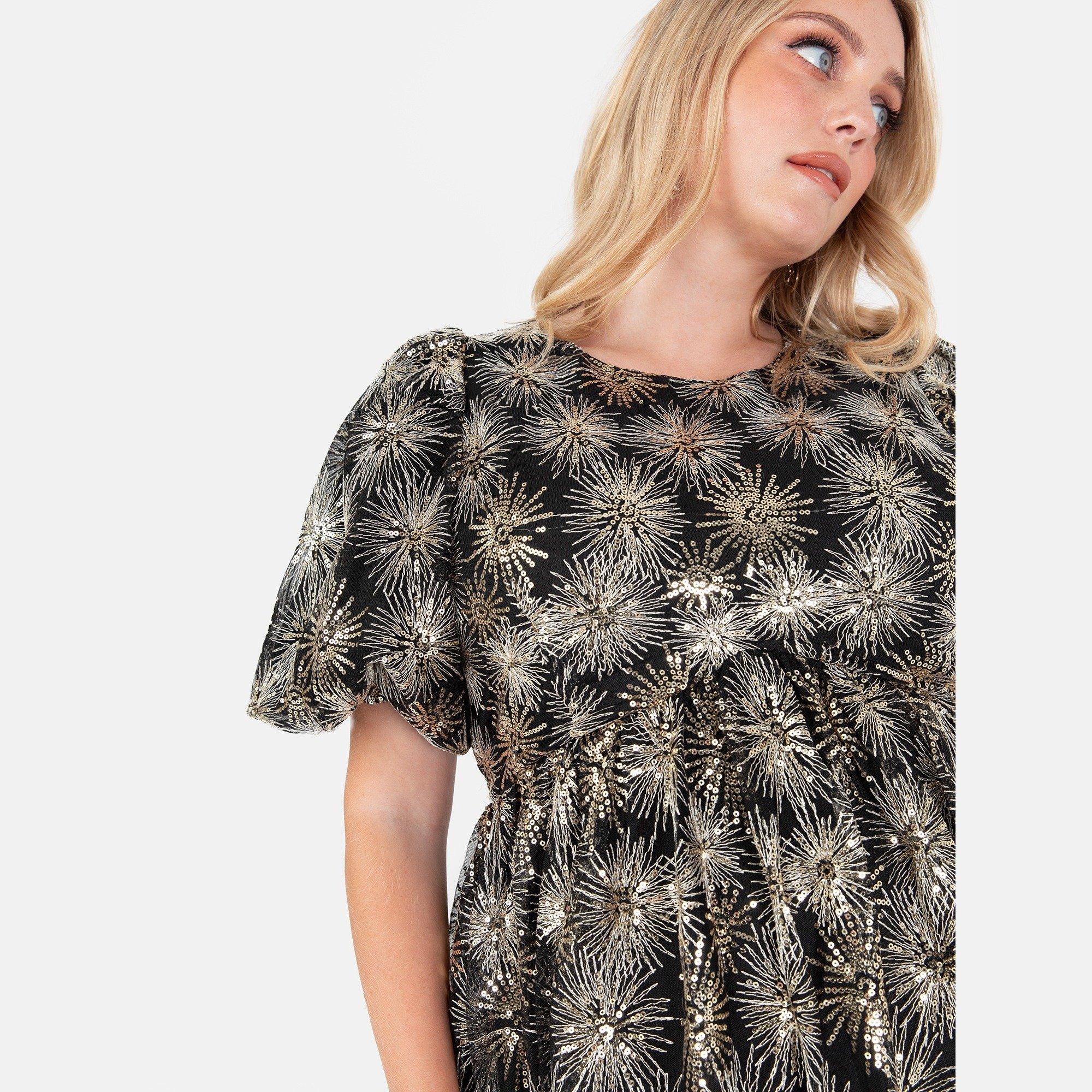 Goud - Lovedrobe - Lovedro S Midi Dress Ld99 - 3