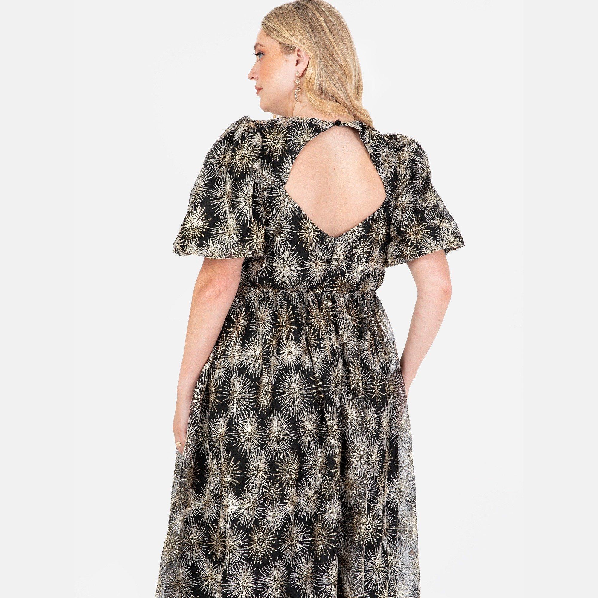 Goud - Lovedrobe - Lovedro S Midi Dress Ld99 - 4