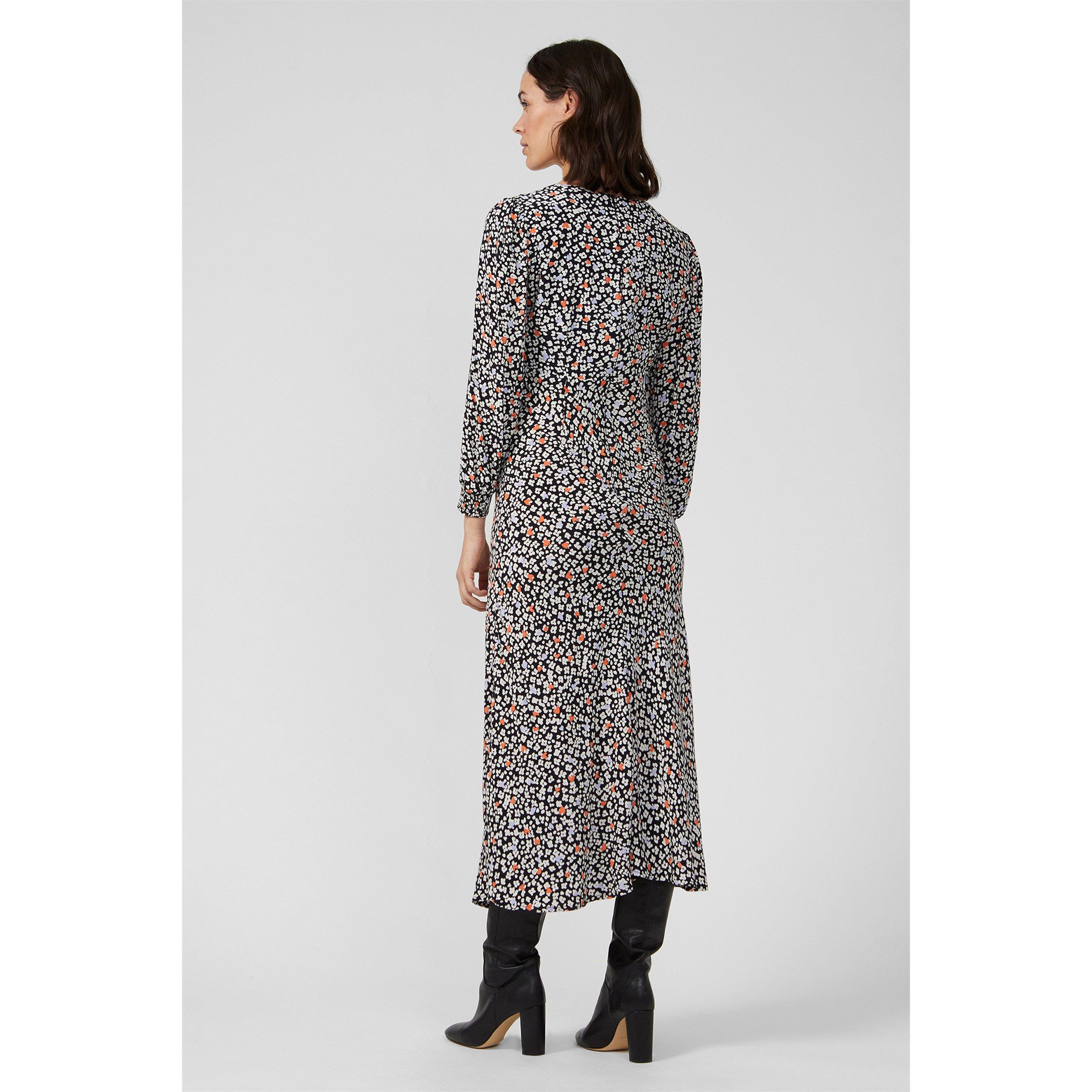 90-Sunset Orang - Great Plains - Women's Heart Print Midi Dress - 5