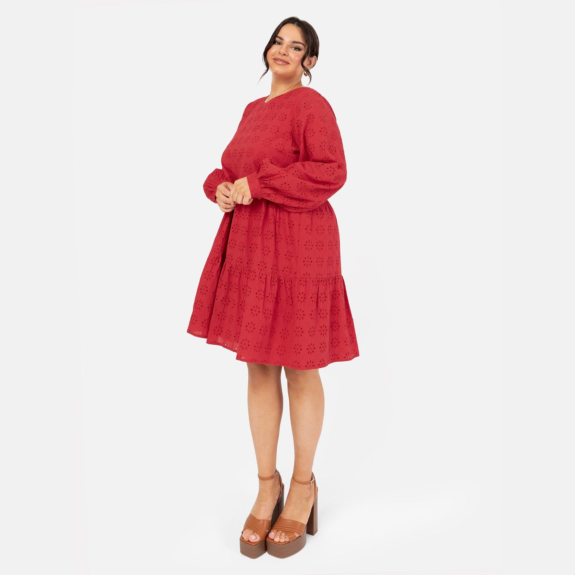 Red - Lovedrobe - Lovedro Smock Dress Ld99 - 3