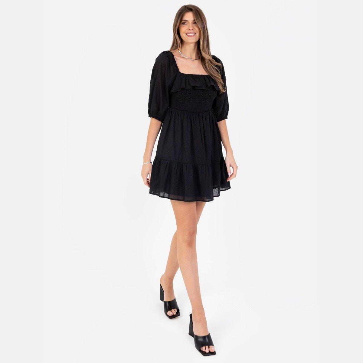 Lovedrobe Women's Square Neck Mini Dress Black - 24 (5XL)