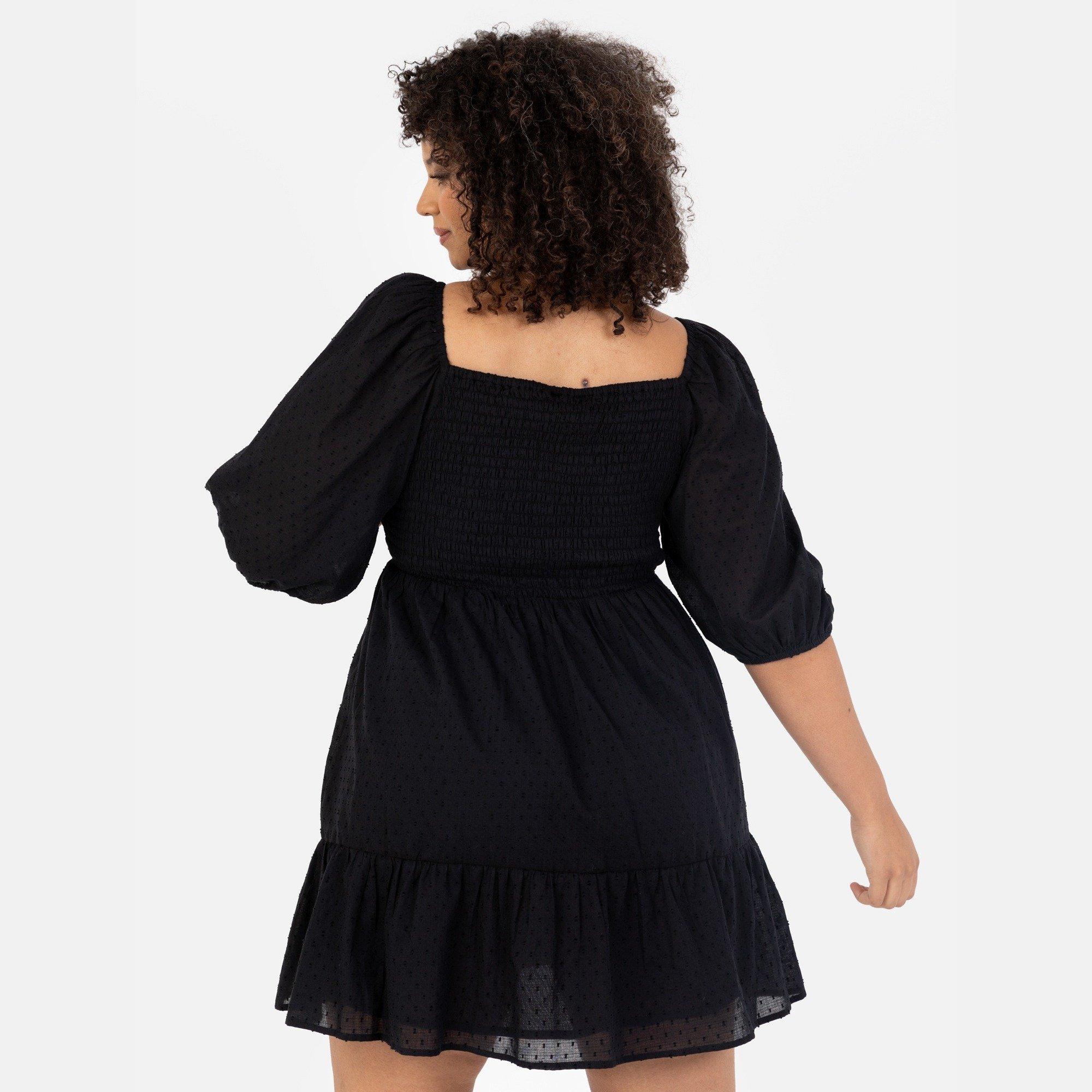 Schwarz - Lovedrobe - Lovedro Smock Dress Ld99 - 4