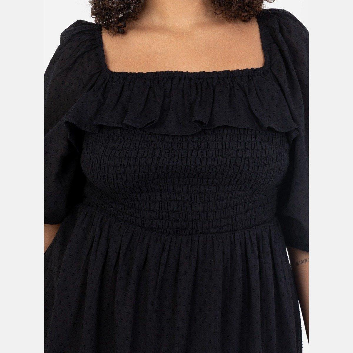 Schwarz - Lovedrobe - Lovedro Smock Dress Ld99 - 5