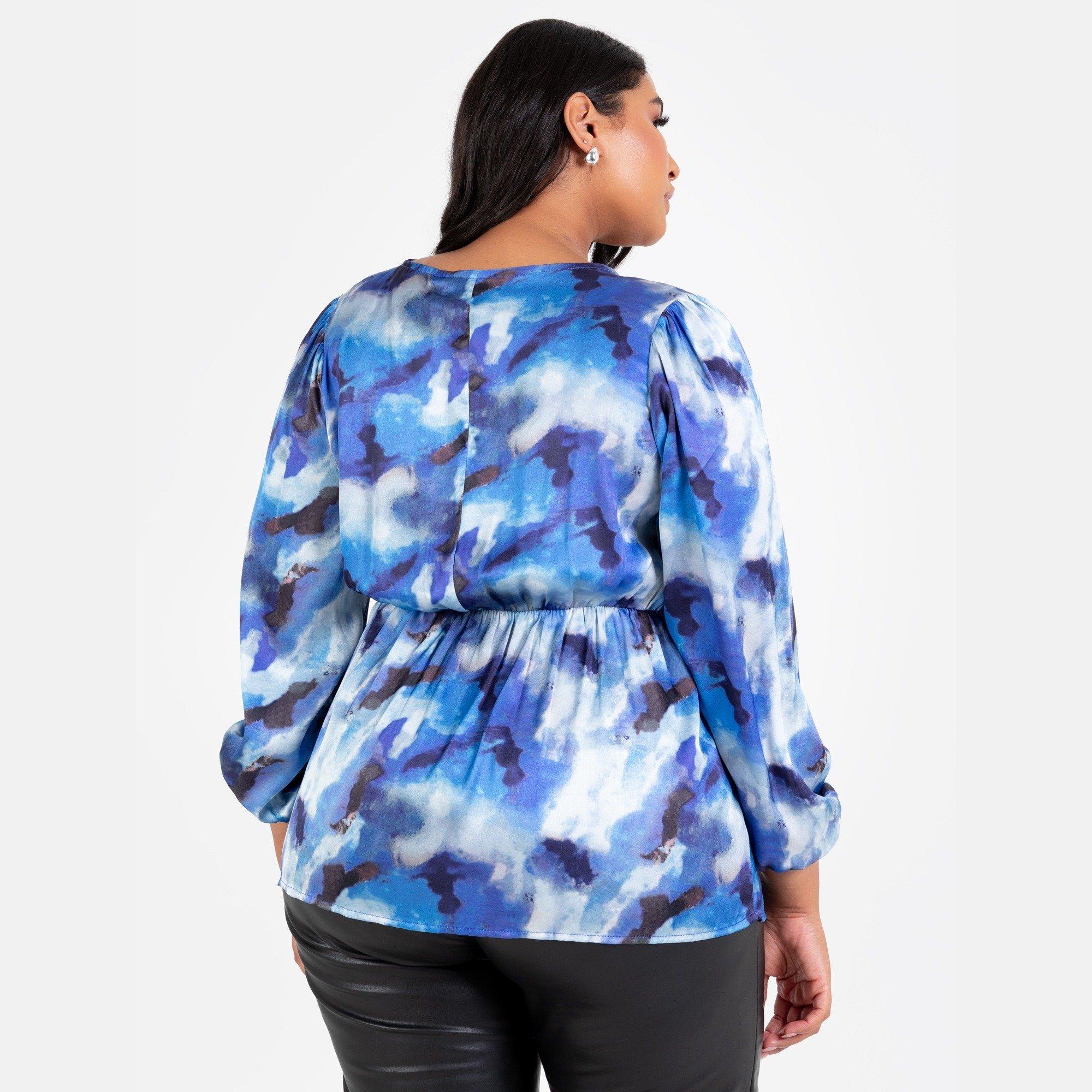 Blauw - Lovedrobe - Lovedro Ls Wrap Top  Ld99 - 2