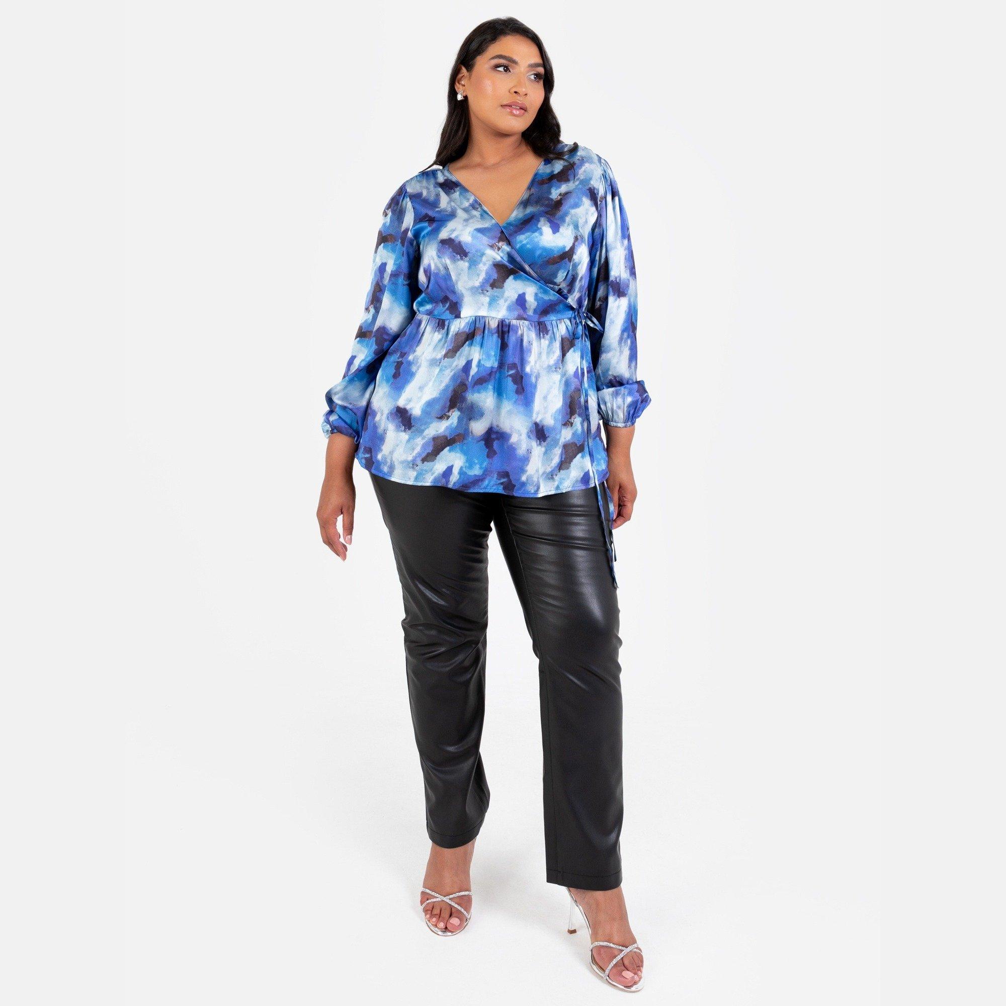 Blauw - Lovedrobe - Lovedro Ls Wrap Top  Ld99 - 3