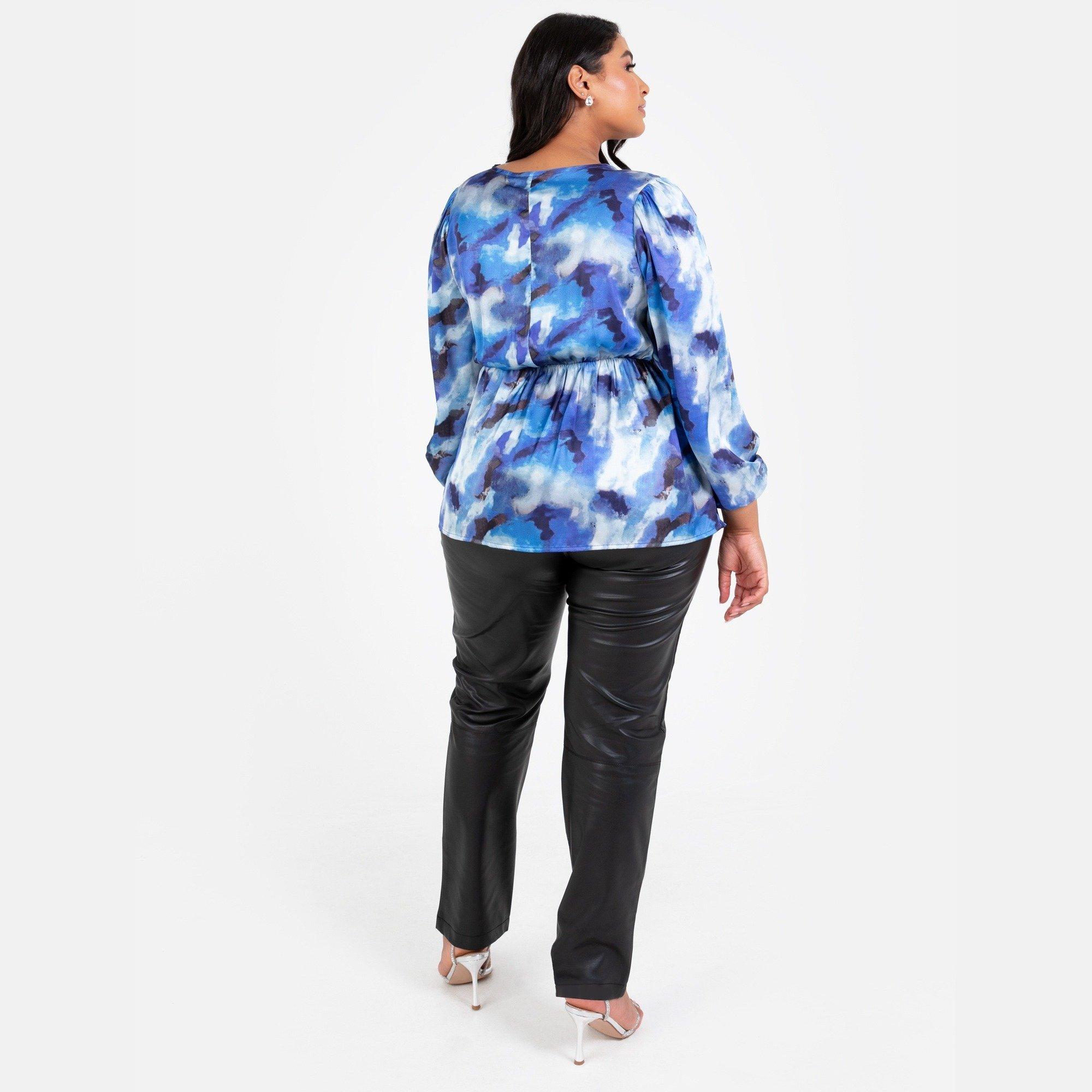 Blauw - Lovedrobe - Lovedro Ls Wrap Top  Ld99 - 4