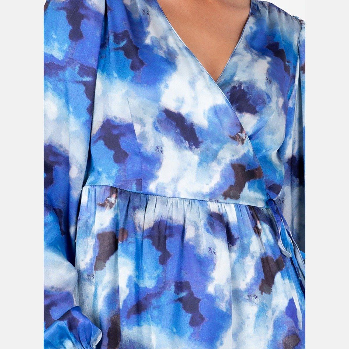 Blauw - Lovedrobe - Lovedro Ls Wrap Top  Ld99 - 5