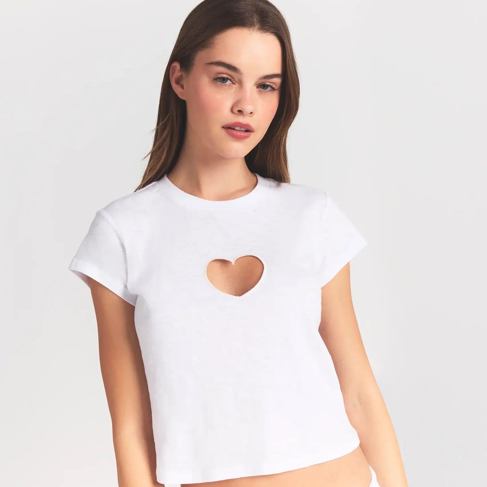 SKIMS | Womens Worn In Jersey Baby Heart T-Shirt | Flannels