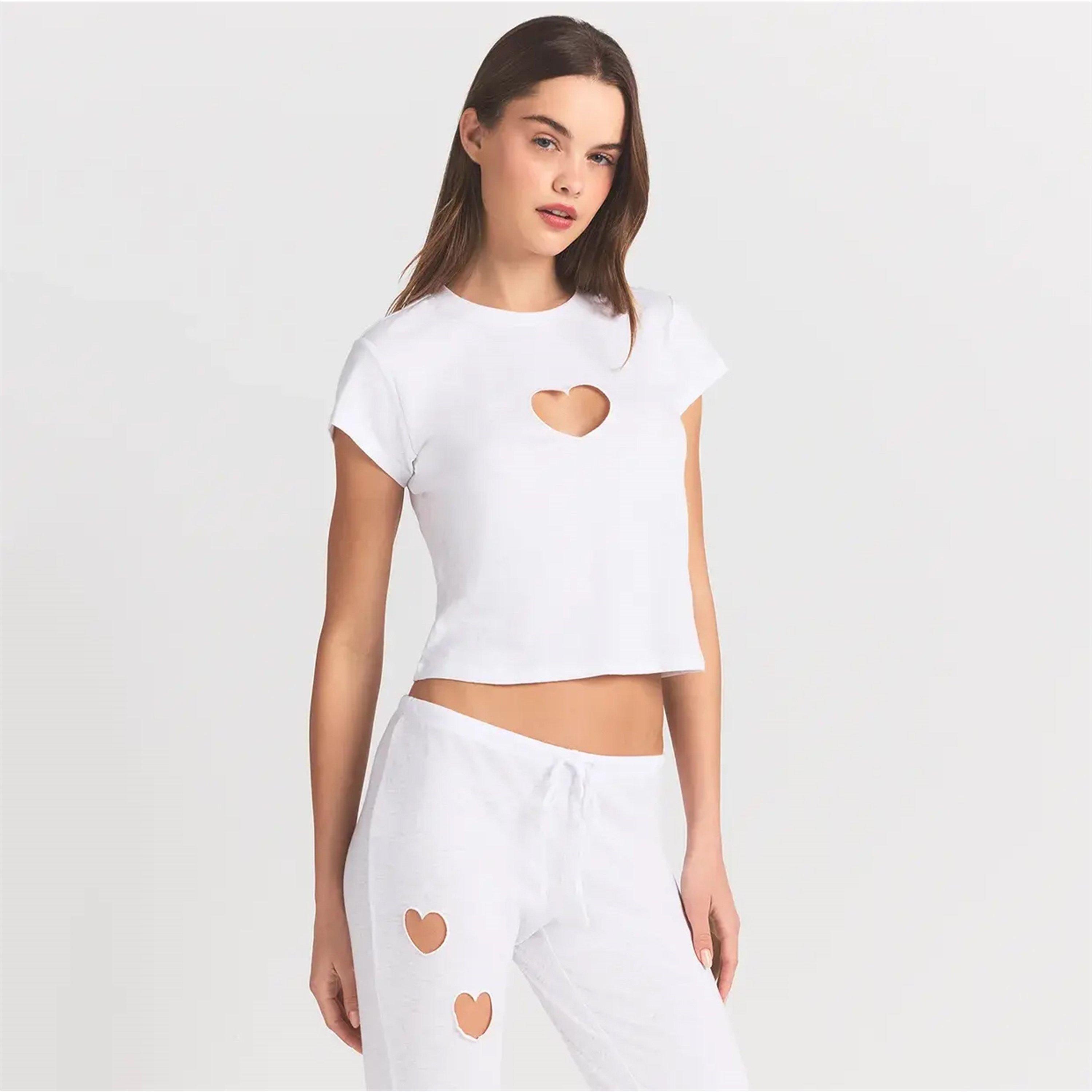 SNOW - SKIMS - Womens Worn In Jersey Baby Heart T-Shirt - 3