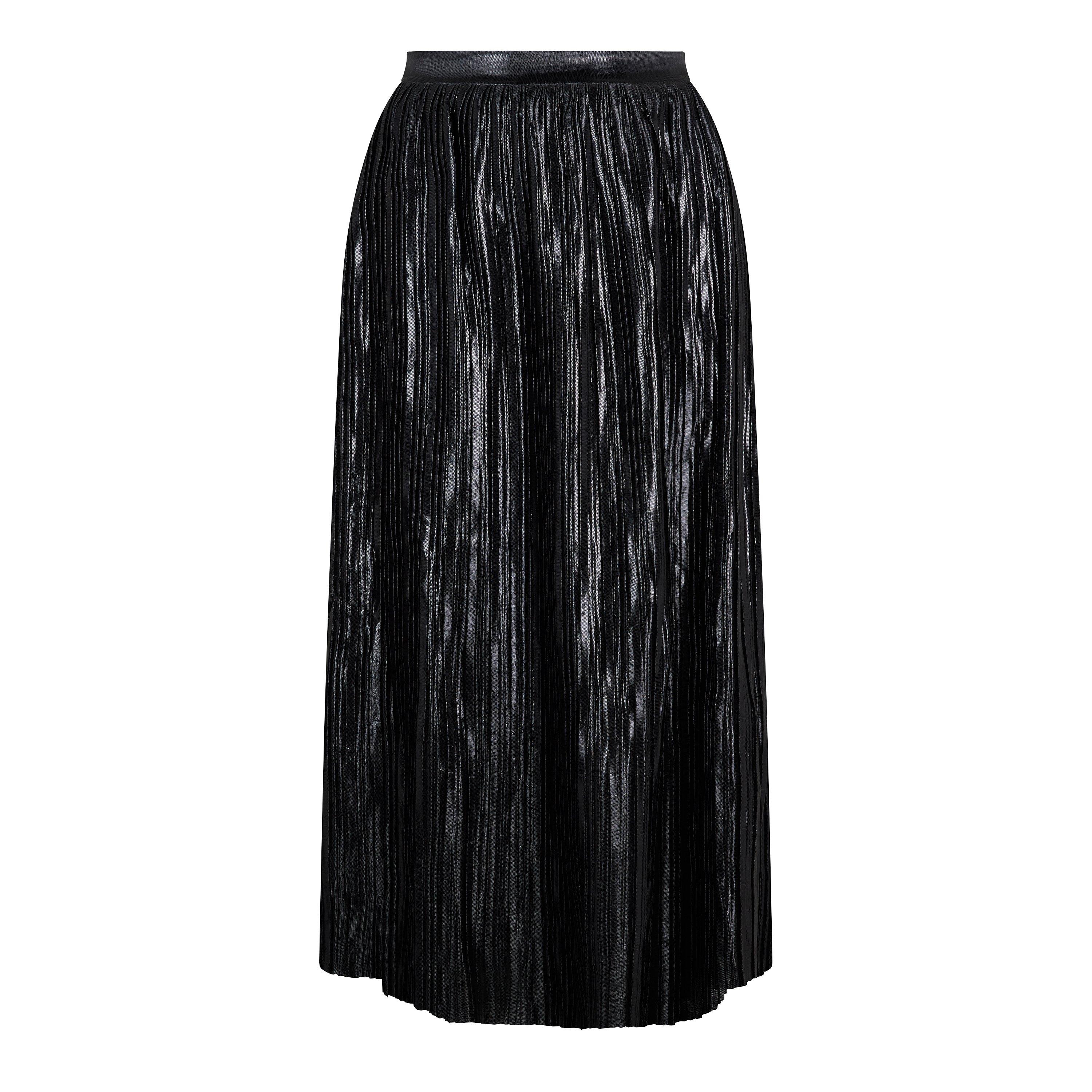 Lovedrobe Women's Metallic Pleated Midi Skirt - Black - 24 (5XL)