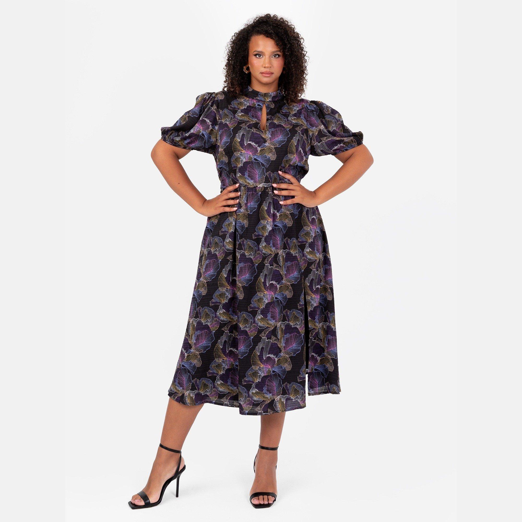 Lovedrobe Women's High Neck Keyhole Midi Dress -  - 26 (6XL)