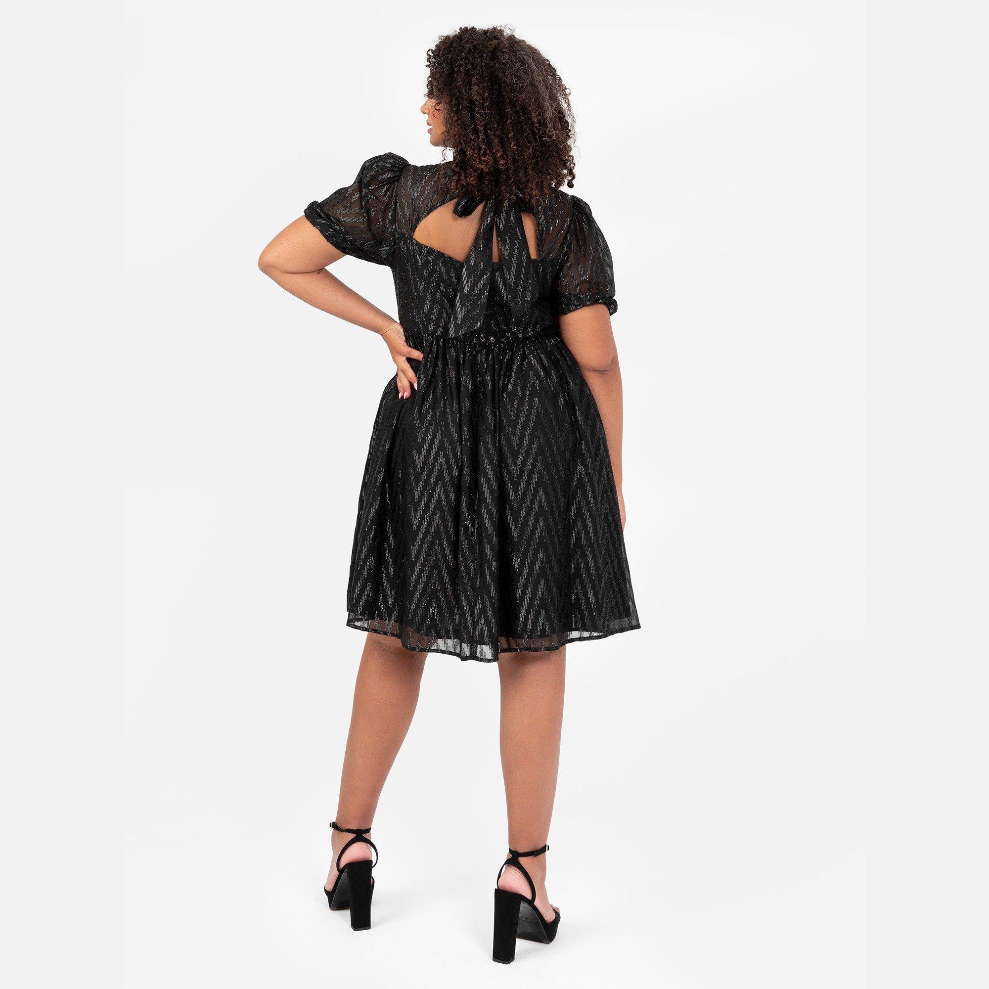 Zwart - Lovedrobe - Lovedro Mini Dress Ld99 - 2