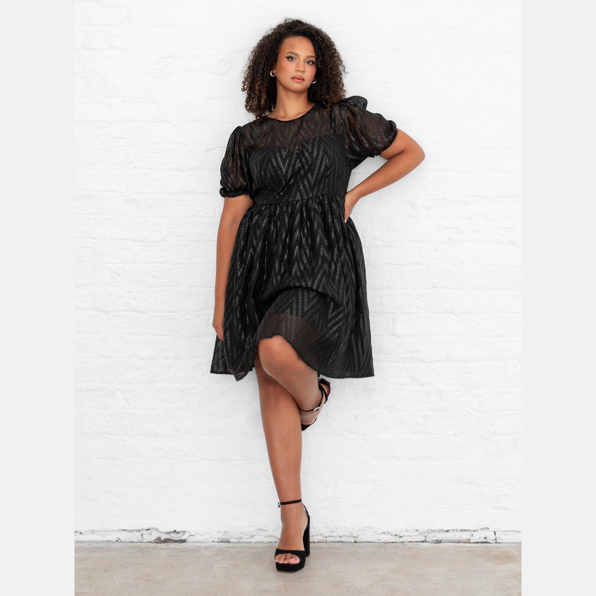 Zwart - Lovedrobe - Lovedro Mini Dress Ld99 - 3