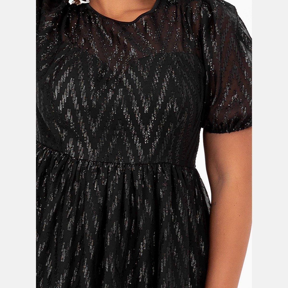 Zwart - Lovedrobe - Lovedro Mini Dress Ld99 - 5