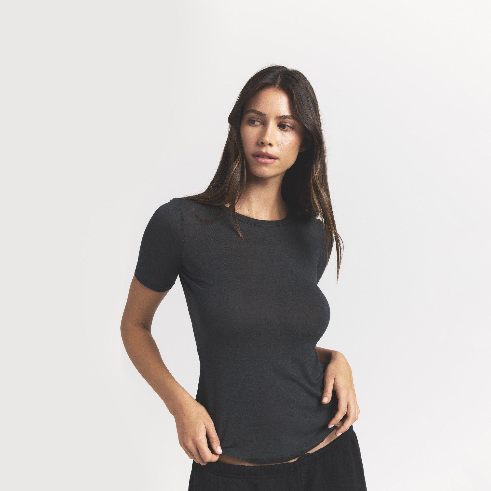 SKIMS SKIMS S Modal Tee Ld61 - ONYX - Size 8 (XS)