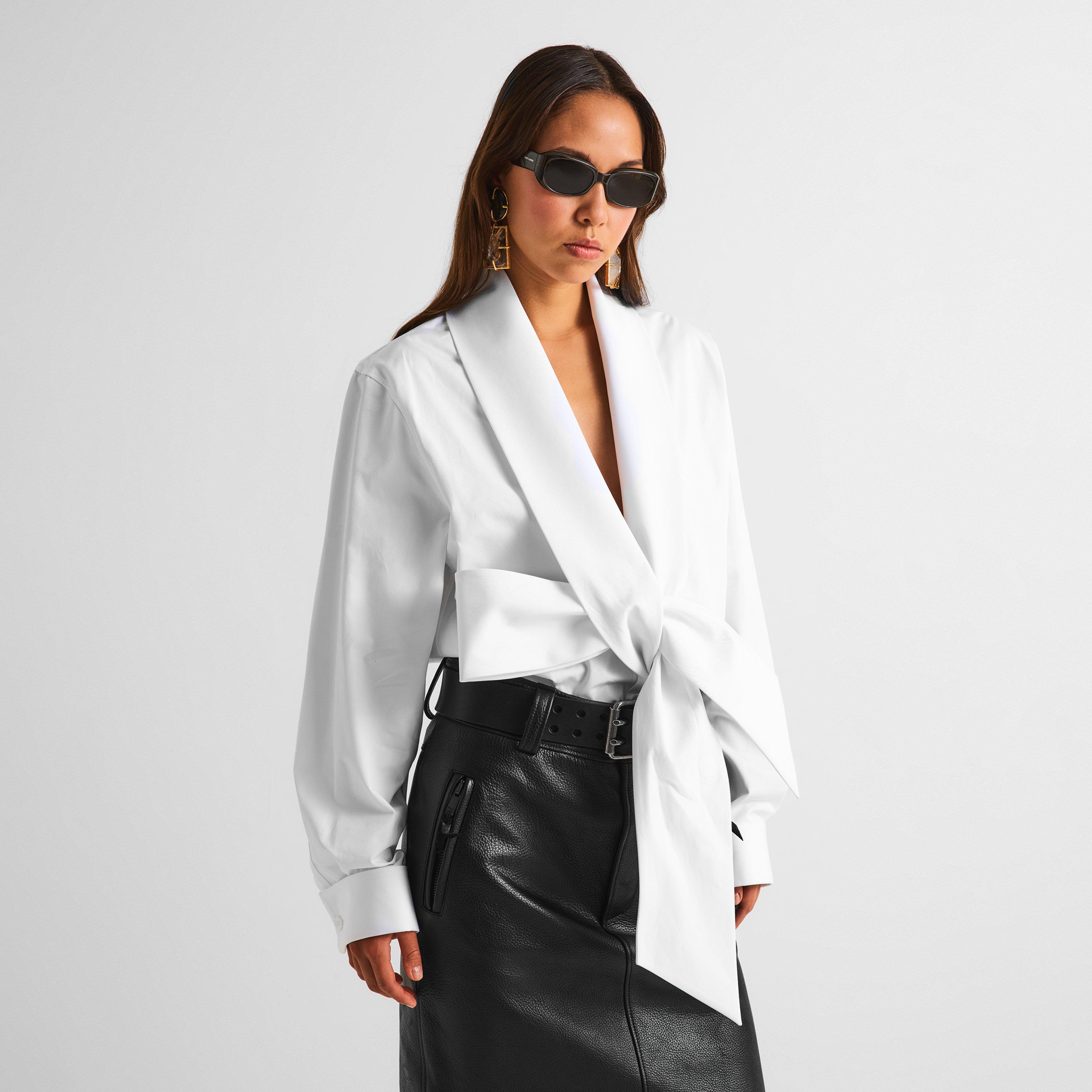 Blanc - Saint Laurent - Women's Long Sleeve Shirt - 3