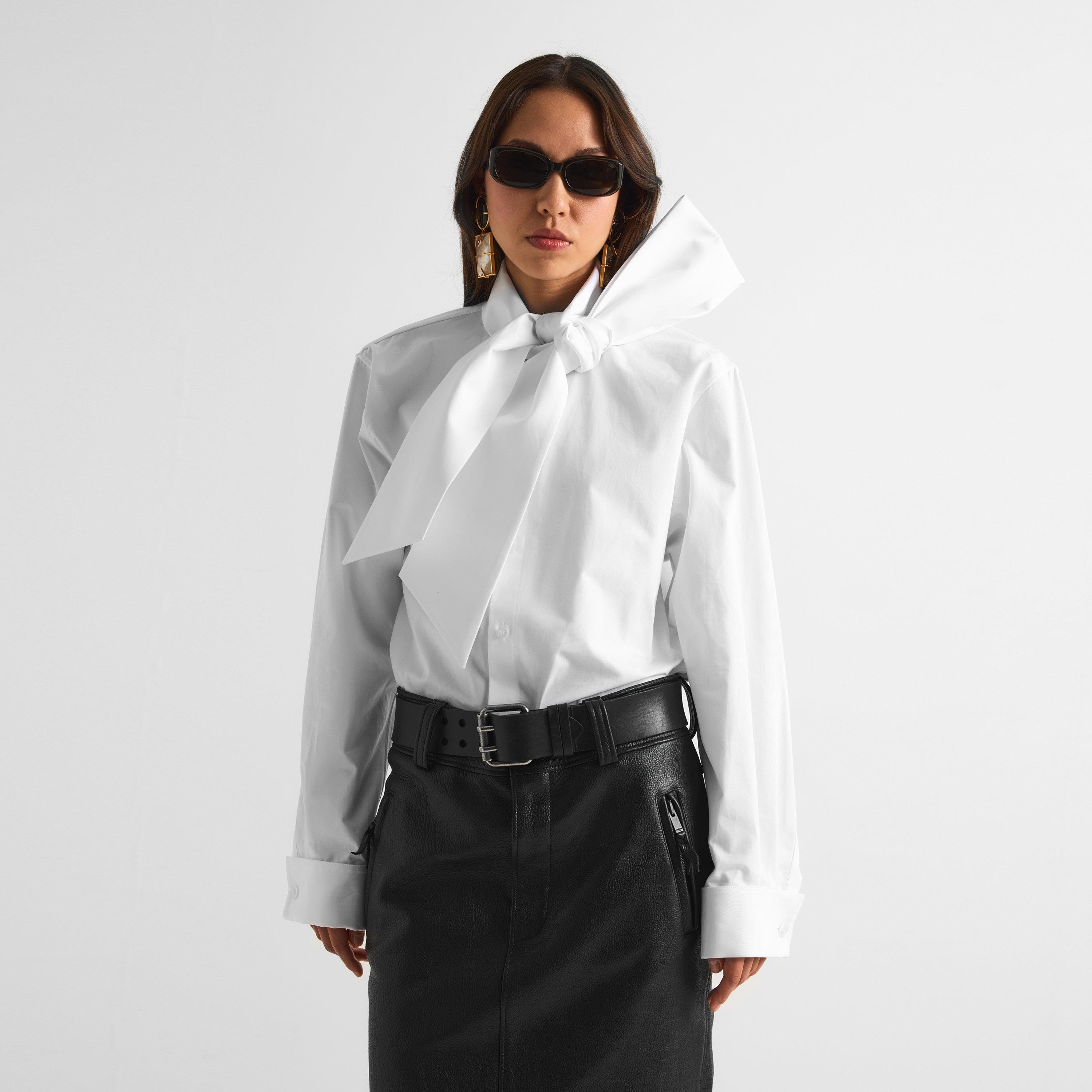 Blanc - Saint Laurent - Women's Long Sleeve Plain Shirt - 3