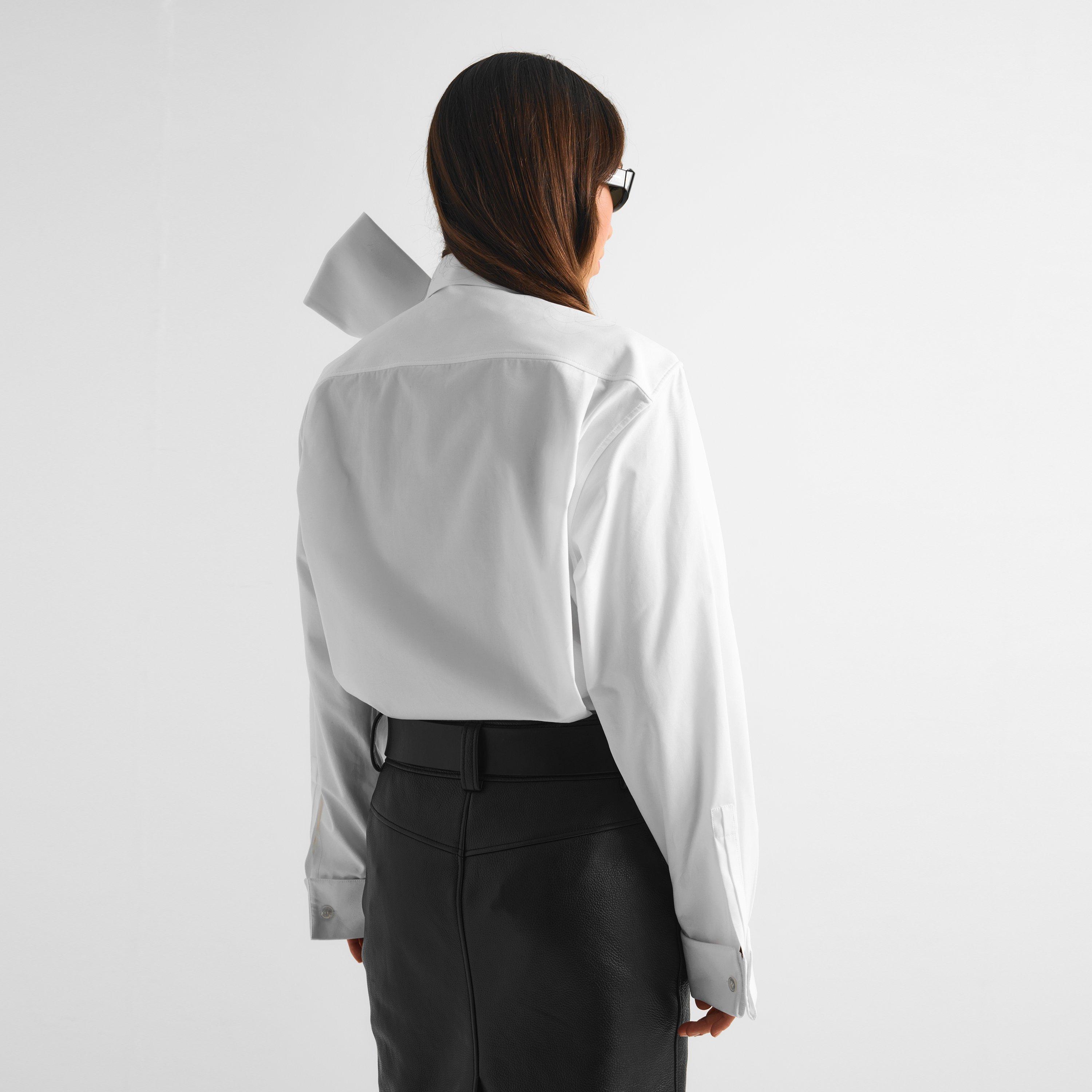 Blanc - Saint Laurent - Women's Long Sleeve Plain Shirt - 4