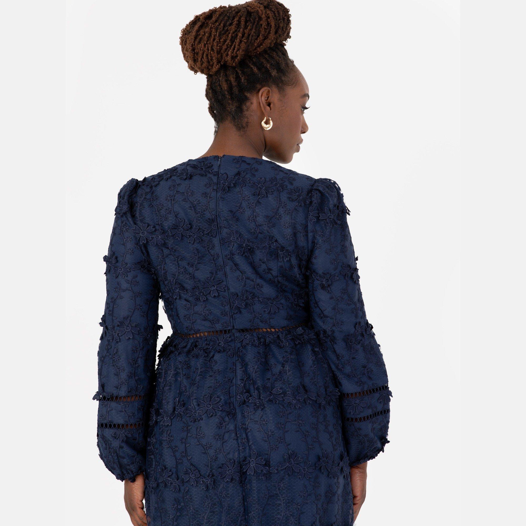 Navy - Maya Deluxe - Maya De Floral Midi Ld99 - 2