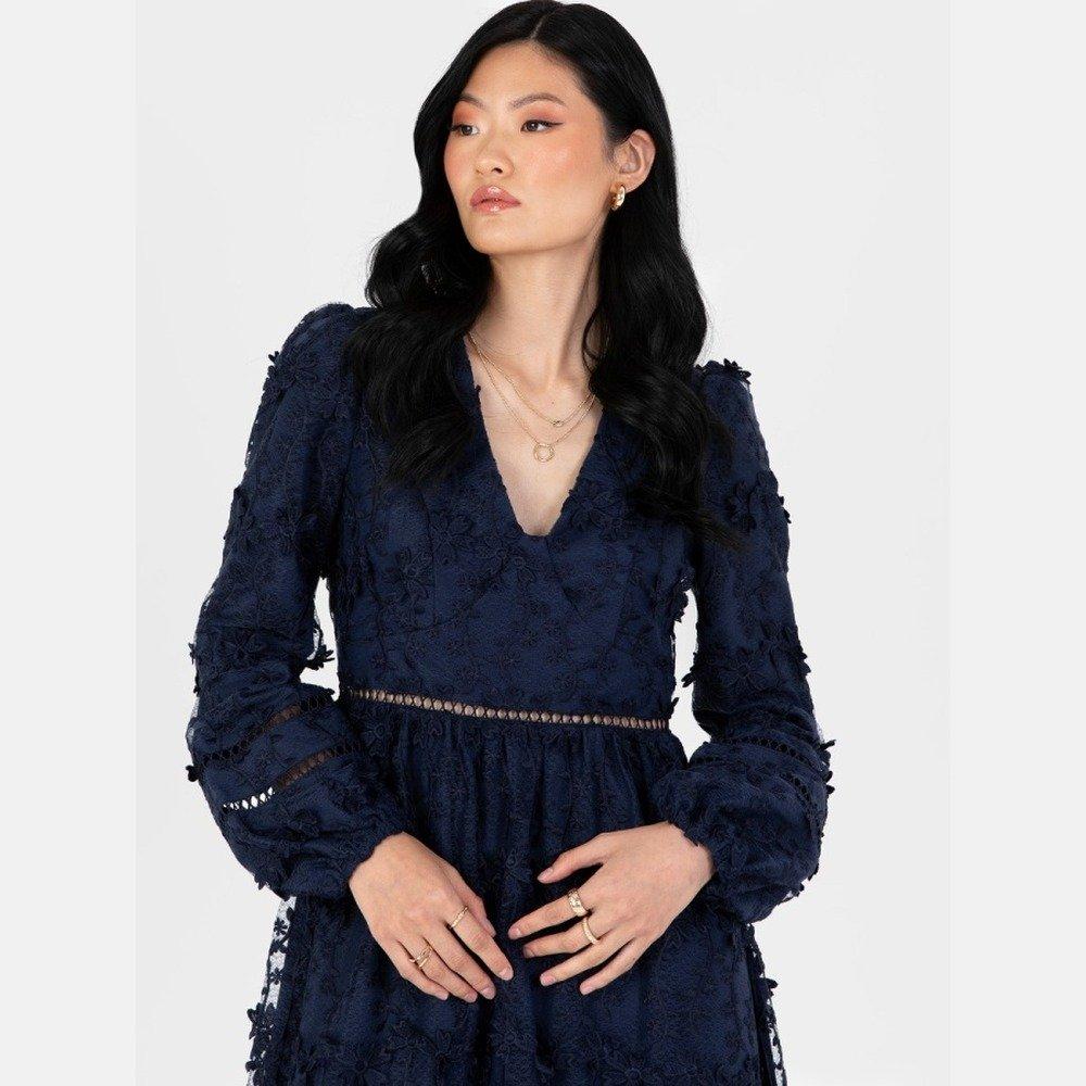 Navy - Maya Deluxe - Maya De Floral Midi Ld99 - 5