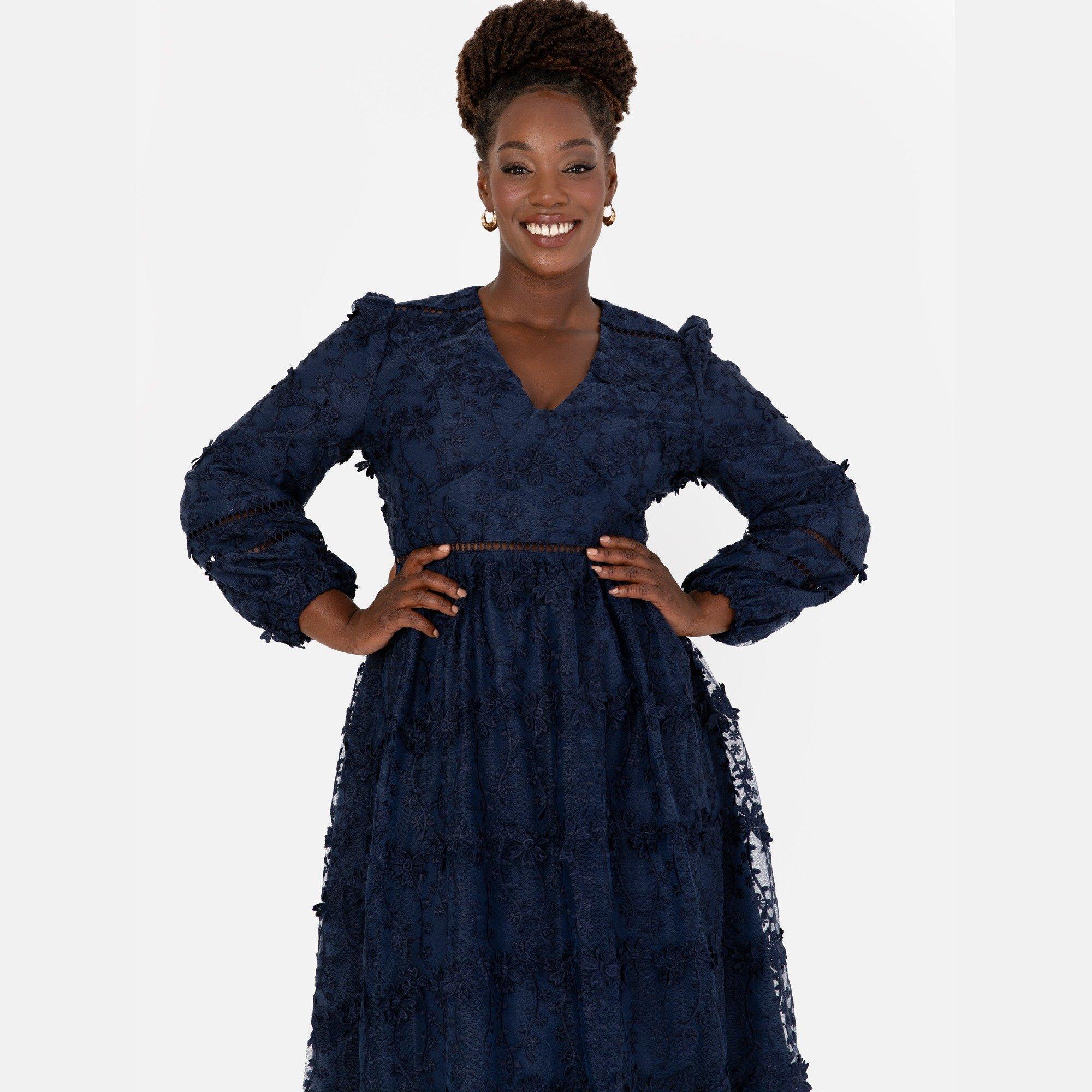 Navy - Maya Deluxe - Maya De Floral Midi Ld99 - 6