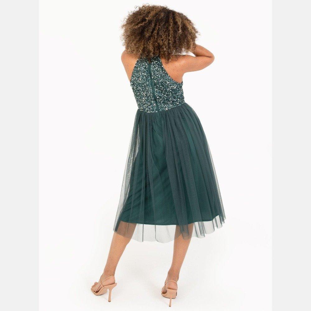 Emerald - Maya Deluxe - Maya Embellished Halter Neck Midi Dress - 2