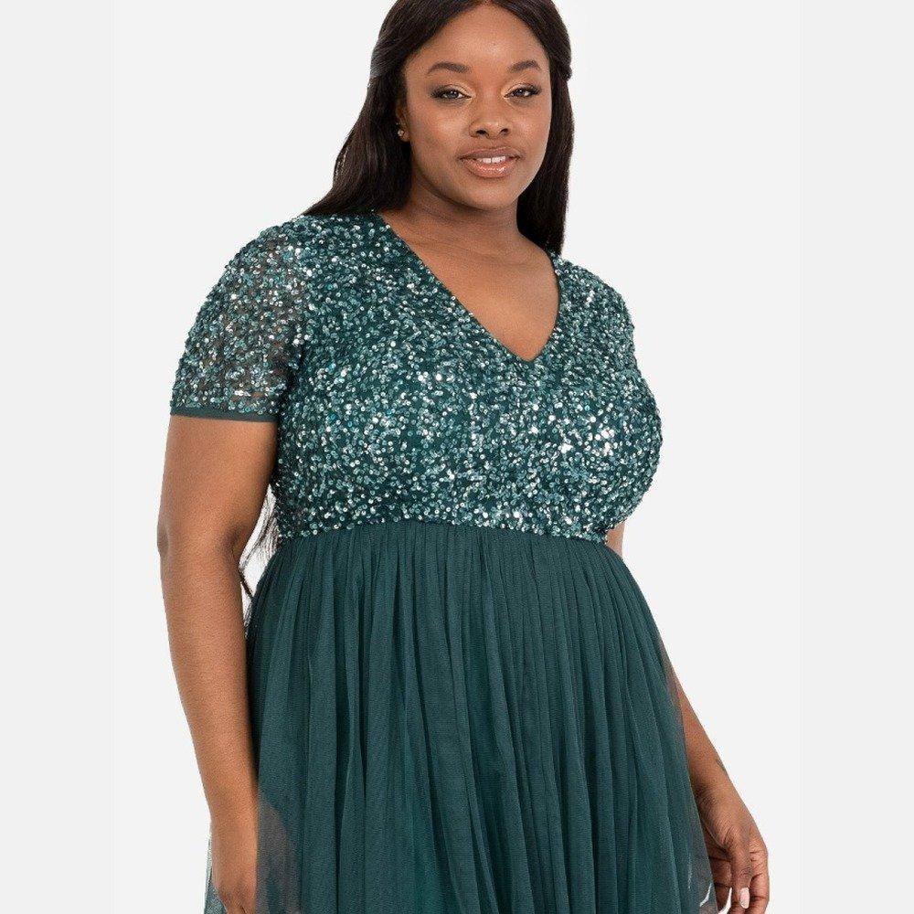 Emerald - Maya Deluxe - Maya Embellished Halter Neck Midi Dress - 3