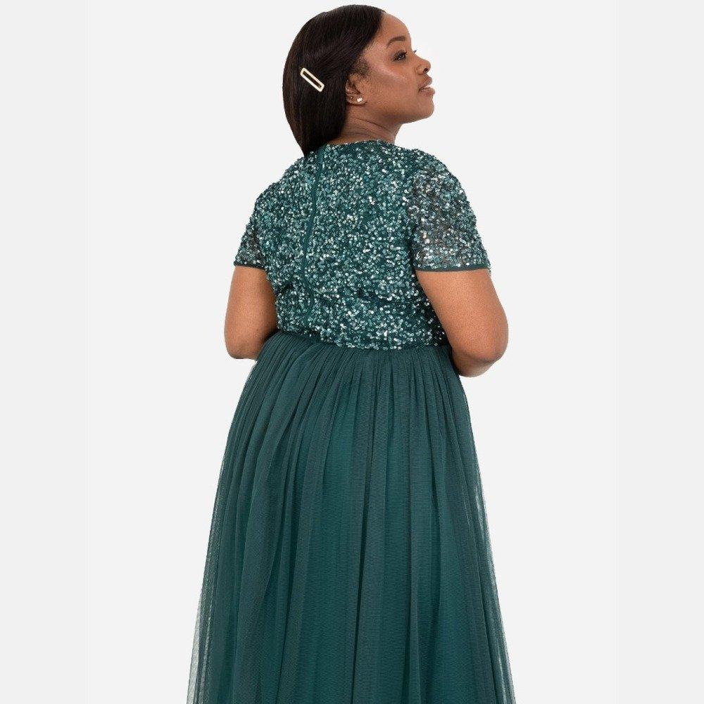Emerald - Maya Deluxe - Maya Embellished Halter Neck Midi Dress - 4