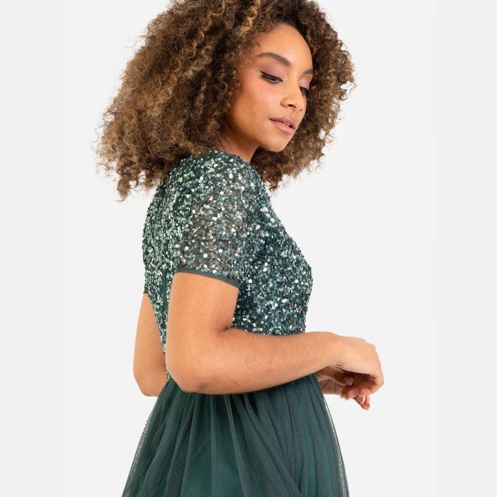 Emerald - Maya Deluxe - Maya Embellished Halter Neck Midi Dress - 5