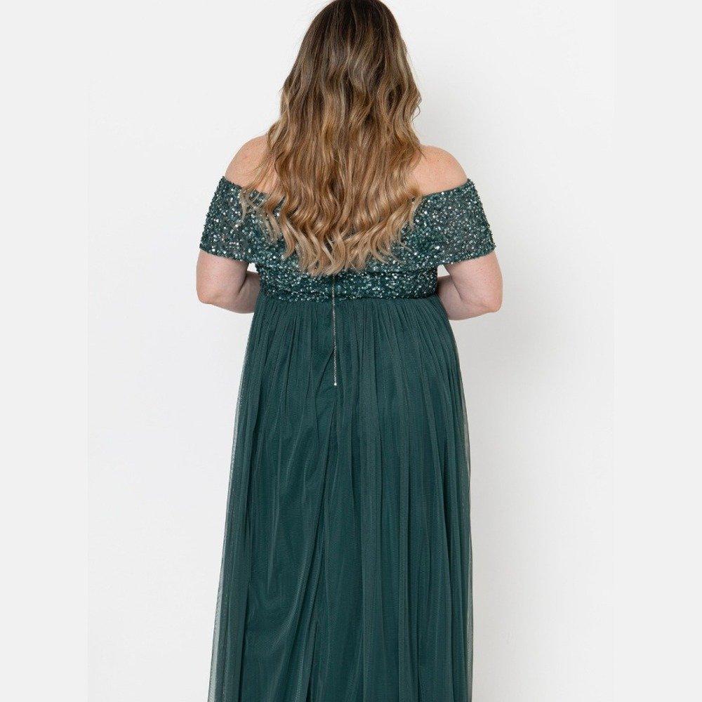 maya deluxe damen bridesmaid dress product info and reviews | Maya Emerald Green Bardot Embellished Maxi modelstatupdate Steel Blue Convertible Bridesmaid Size:US 12Y azazie pistachio bridesmaid dress