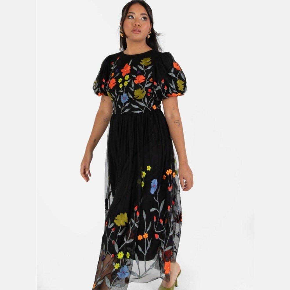 Zwart - Maya Deluxe - Maya De Floral Midi Ld99 - 3