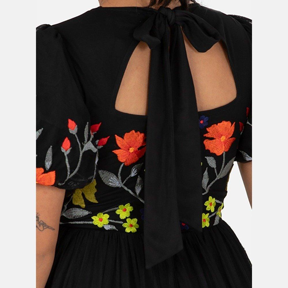 Zwart - Maya Deluxe - Maya De Floral Midi Ld99 - 5