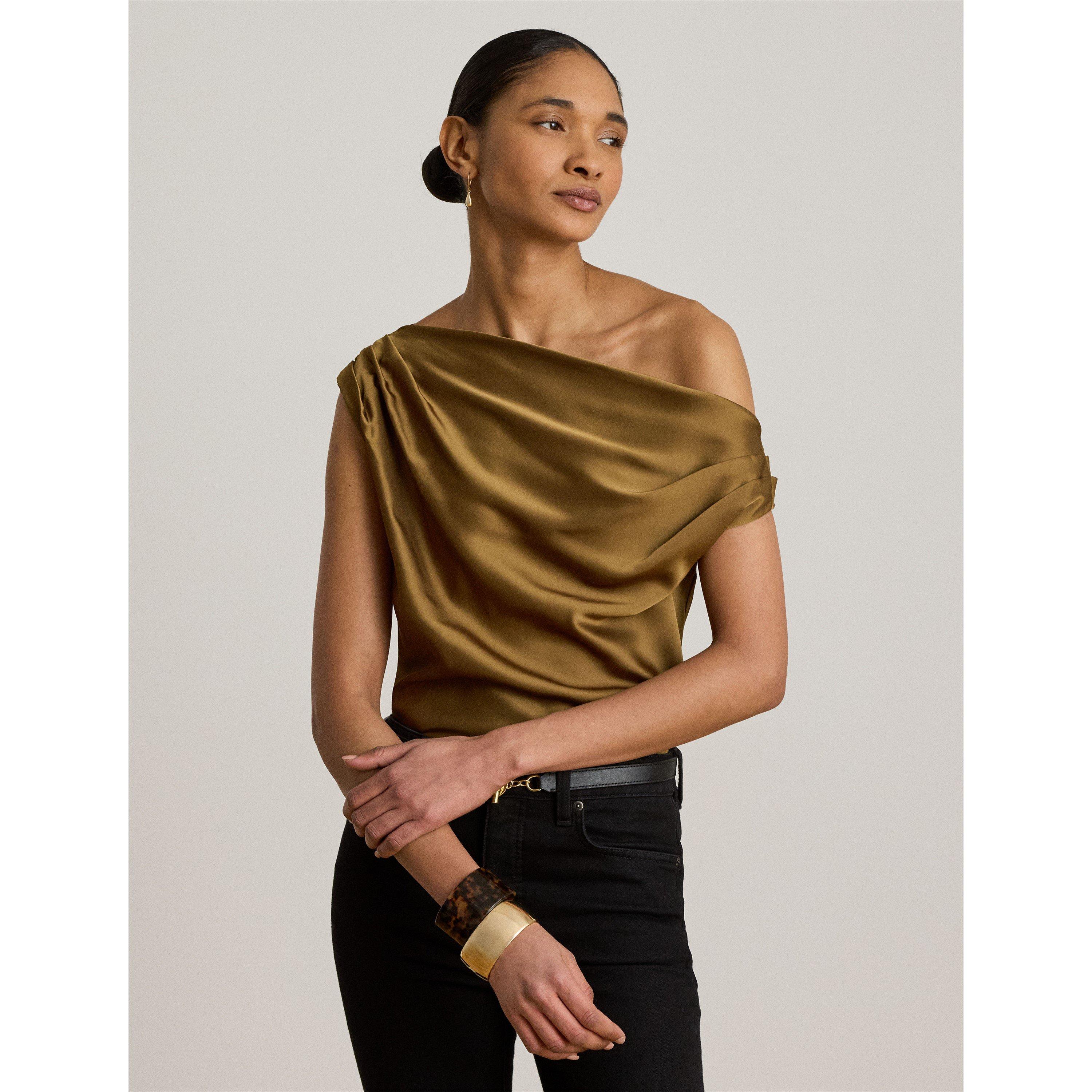 TOBACCO - Lauren by Ralph Lauren - Women's Short Sleeve Plain Shirt - 2