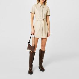 Nanushka Halli Vegan Leather Shirt Dress