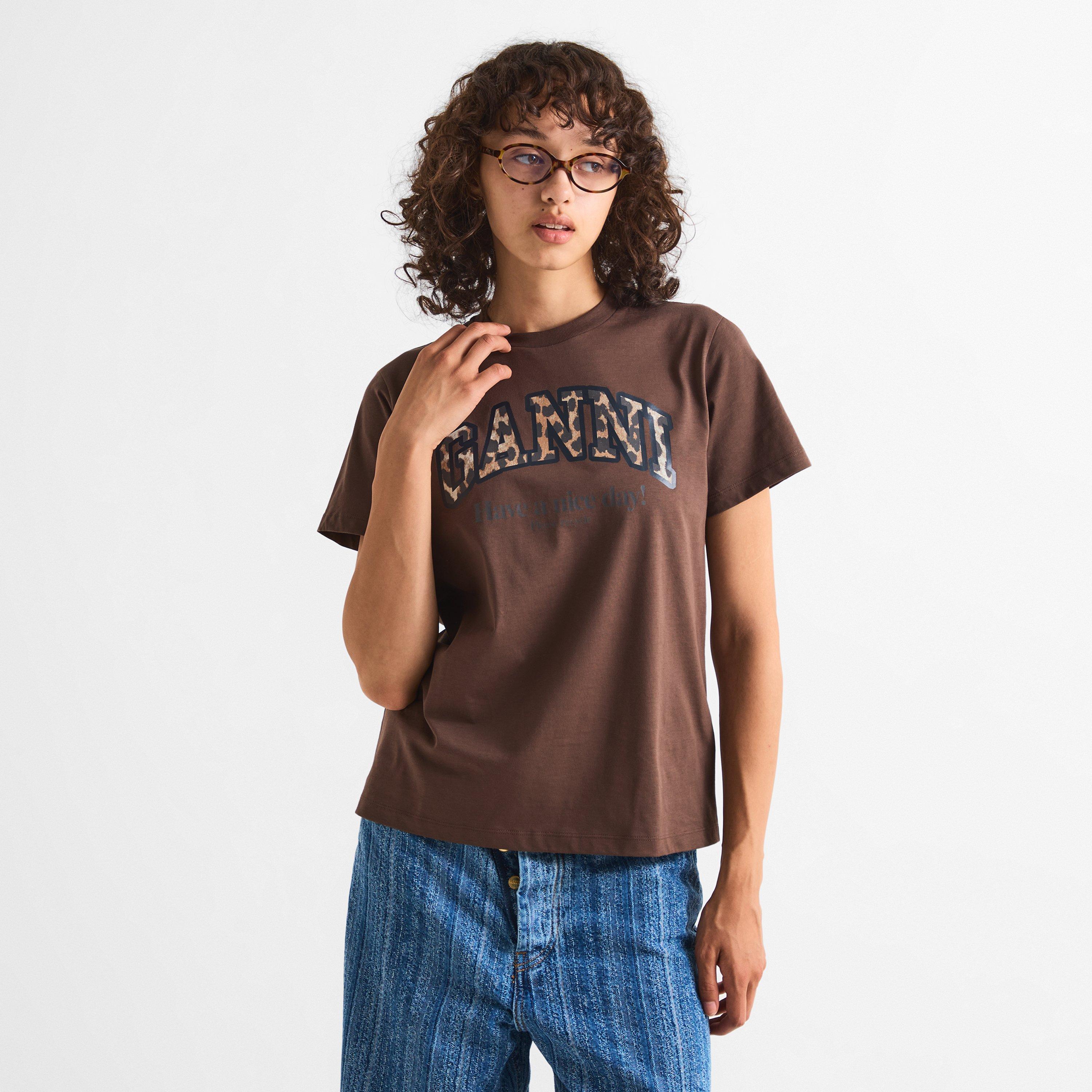 Choc Brown - Ganni - Women's Graphic T-Shirt - 3