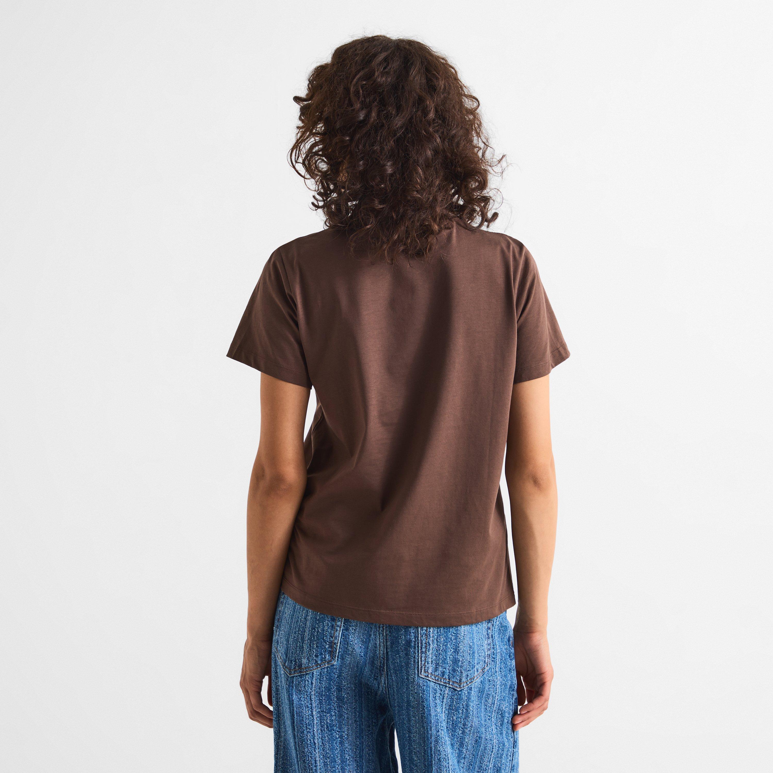 Choc Brown - Ganni - Women's Graphic T-Shirt - 4