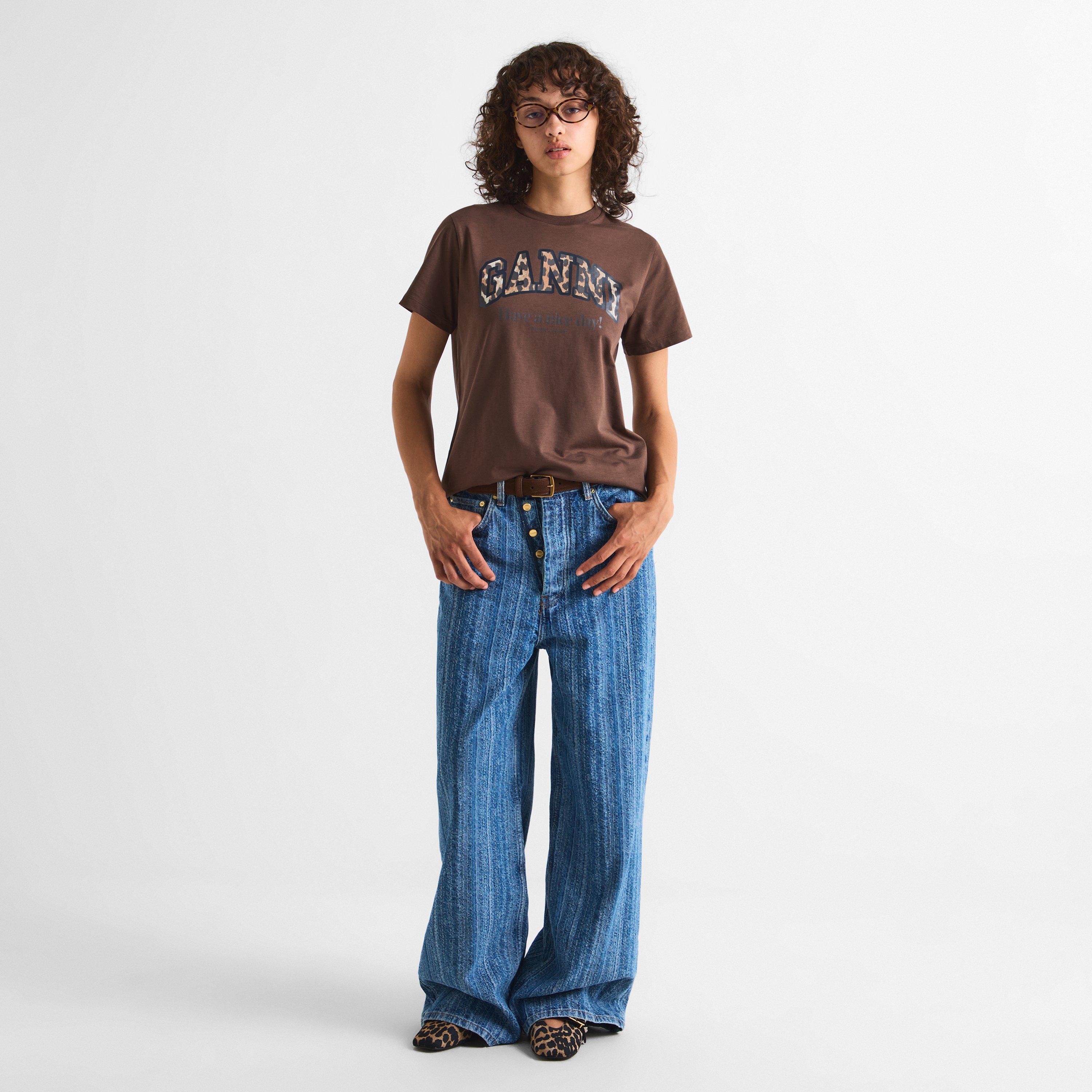 Choc Brown - Ganni - Women's Graphic T-Shirt - 6