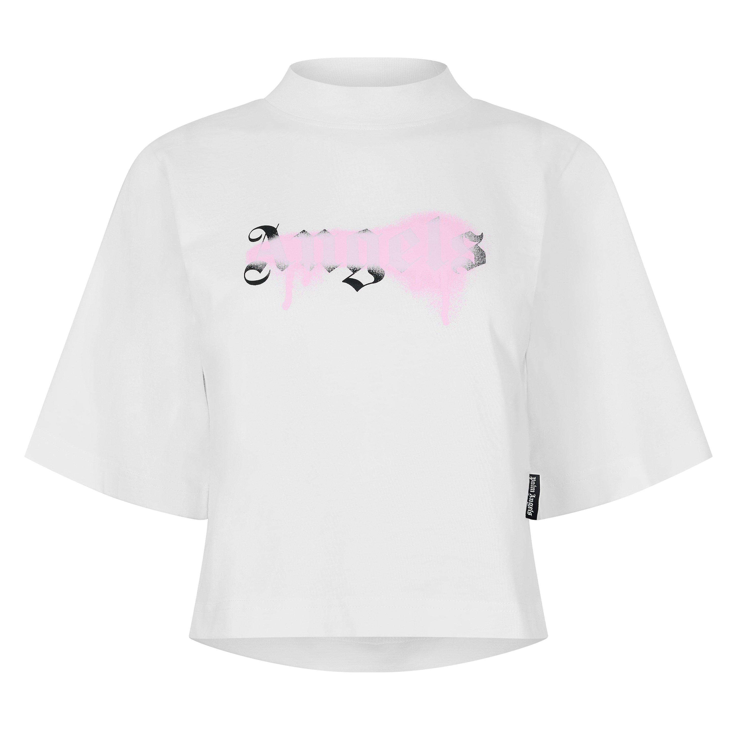 Palm Angels Women's T-Shirt - White Pink - 16 (XL)
