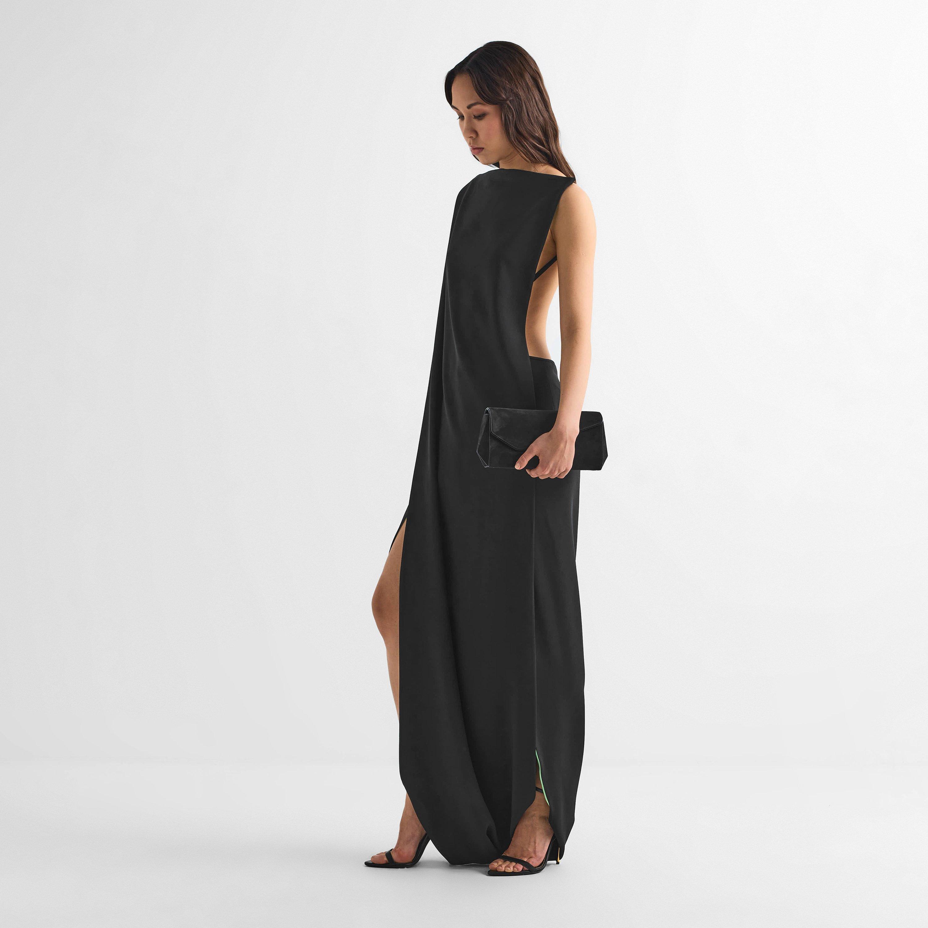 Black/Green - Tom Ford - Women's Backless Long Maxi Dress - 6