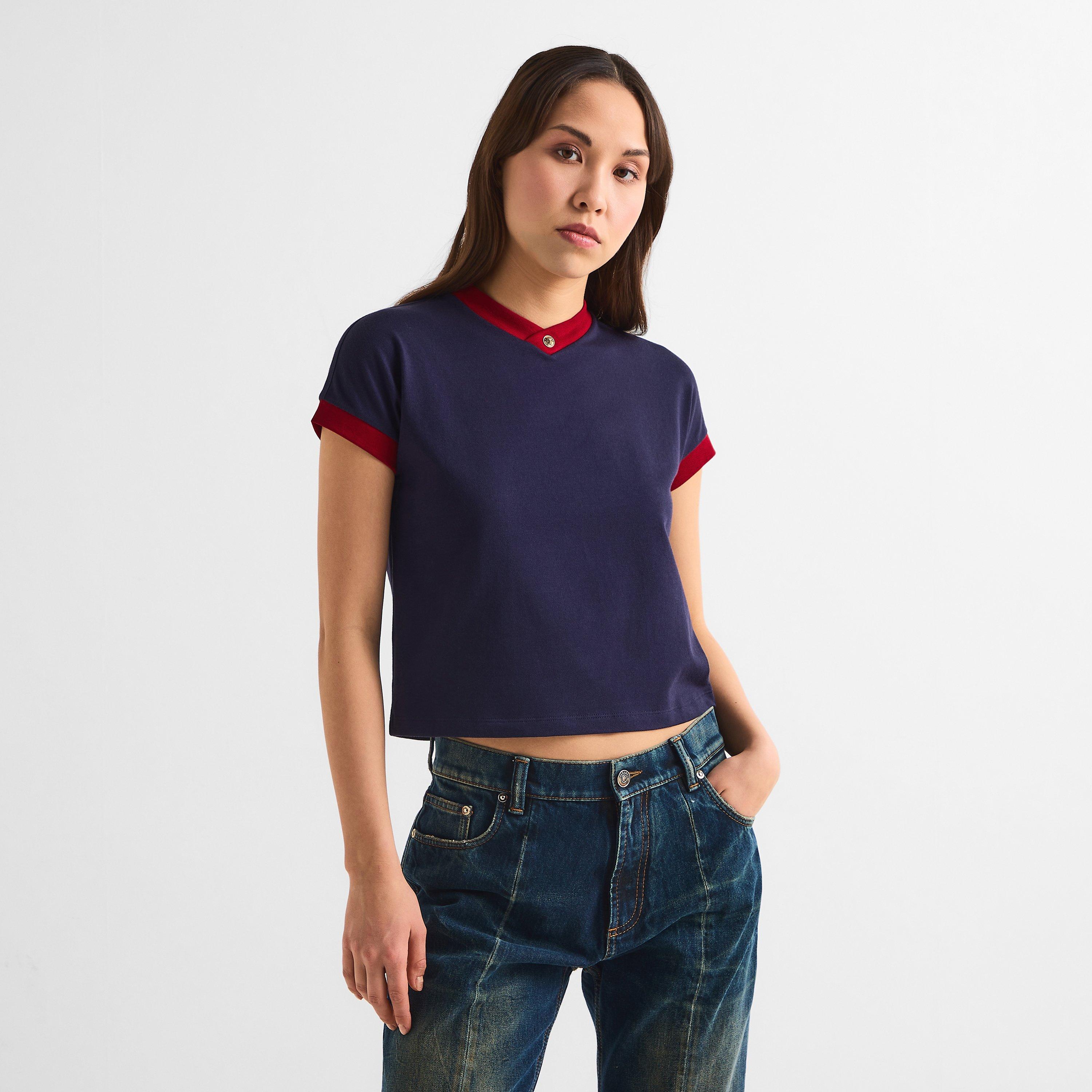 Ink Red - Versace - Women's Vintage Medusa Slim Fit T-Shirt - 3