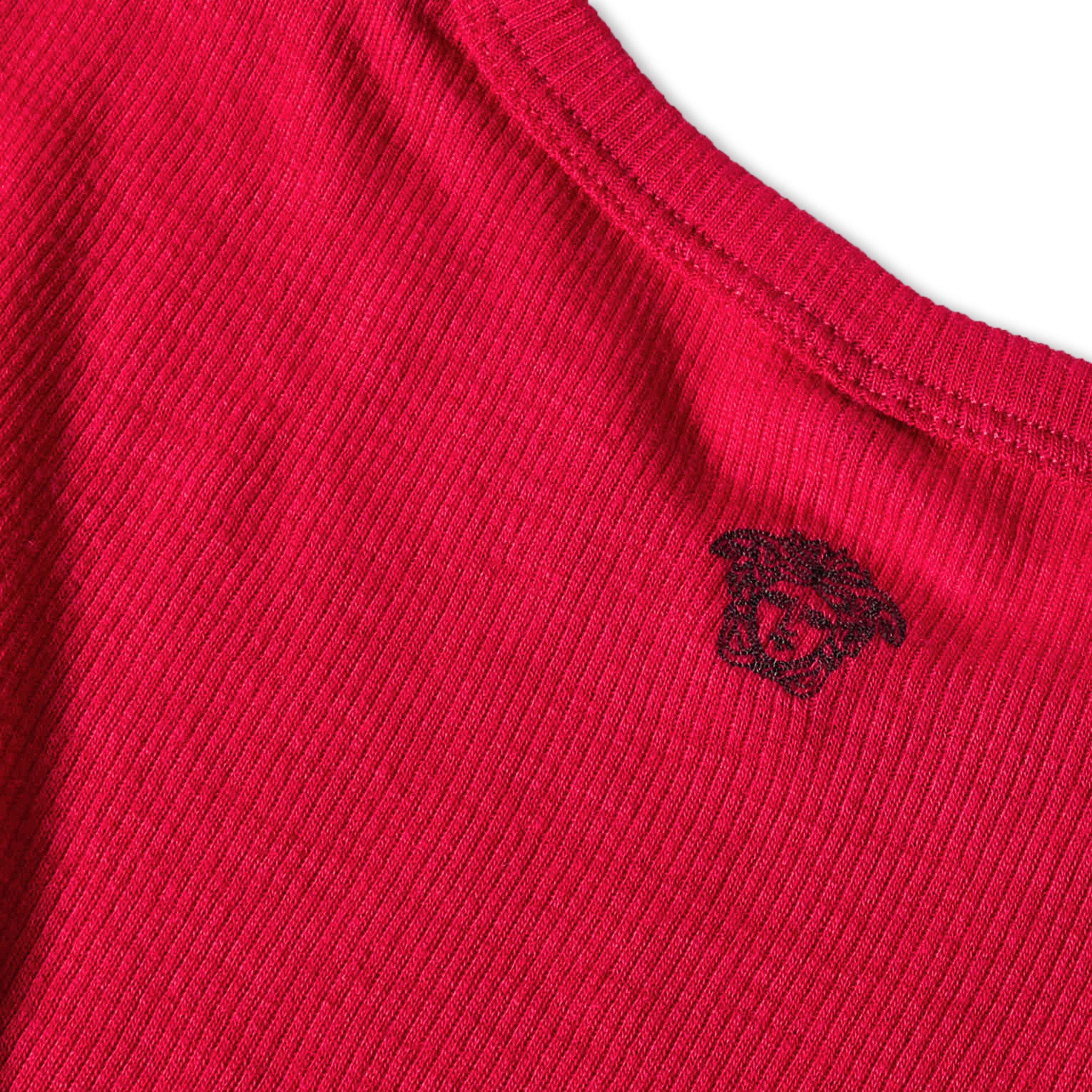 Lipstick Red - Versace - Women's Ribbed Medusa T-Shirt - 3