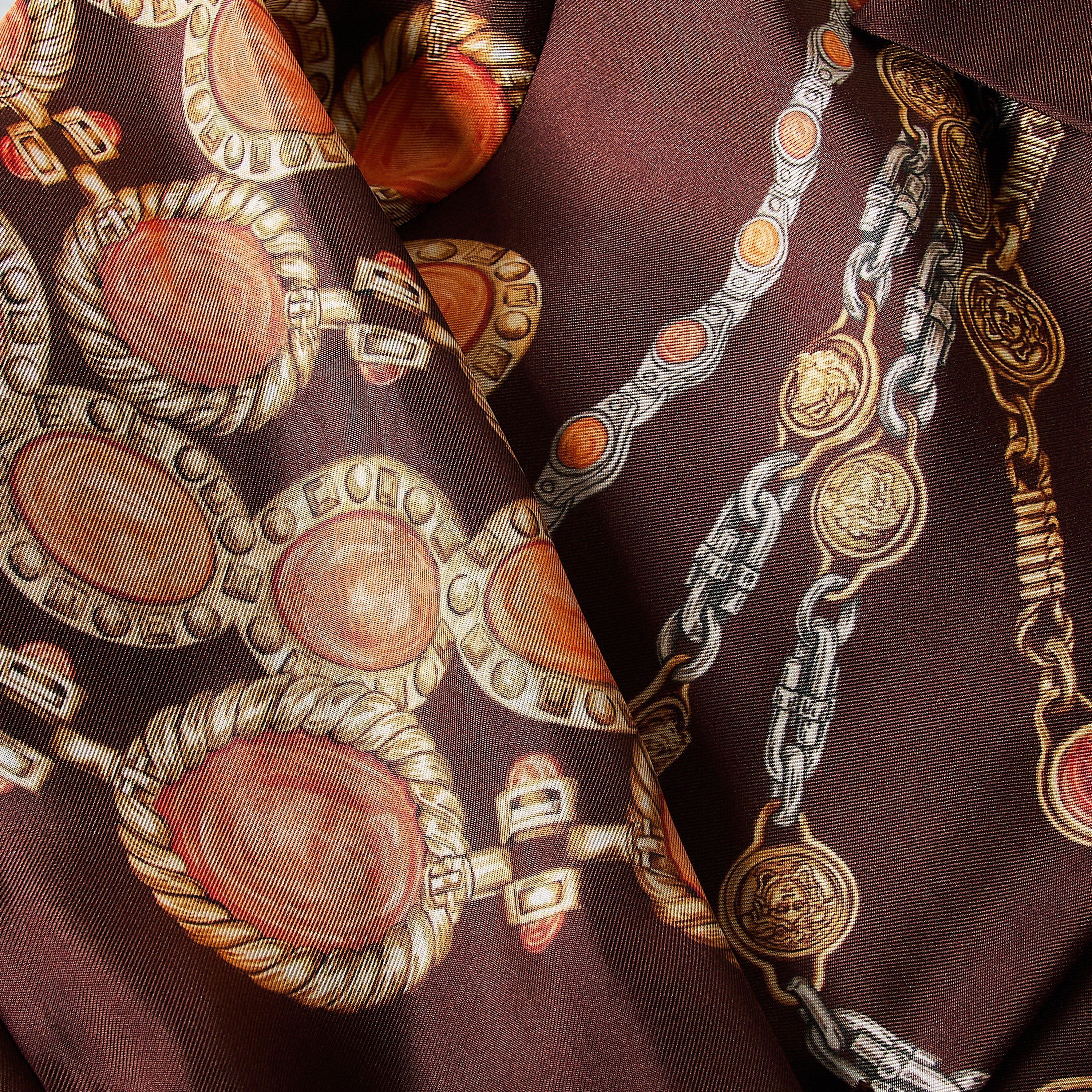 Choco Amber - Versace - Women's Silk Long Sleeve Patterned Shirt - 3