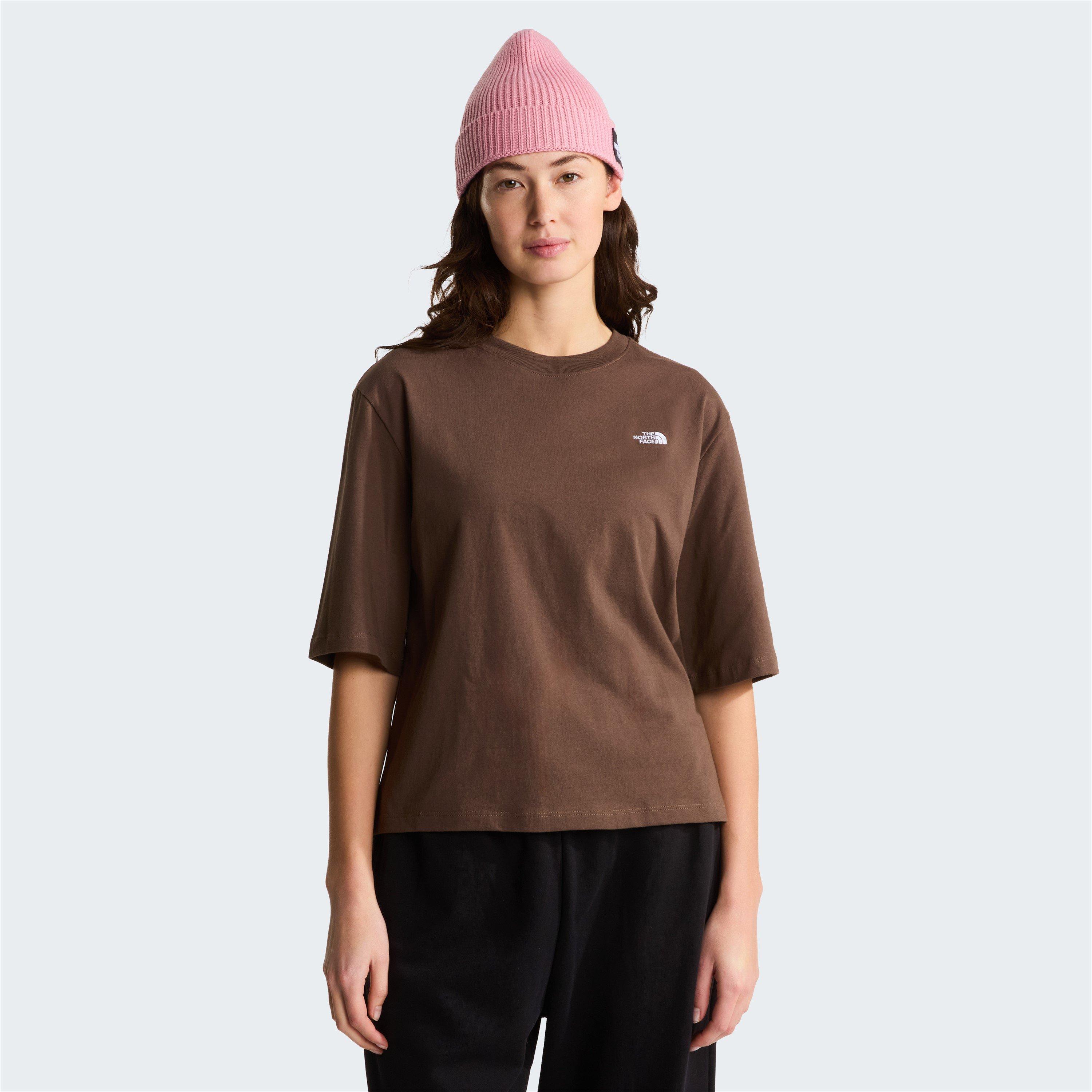 Røgfarvet Brun - The North Face - TNF Essential Simple Dome Boxy Relaxed T-Shirt Womens - 3