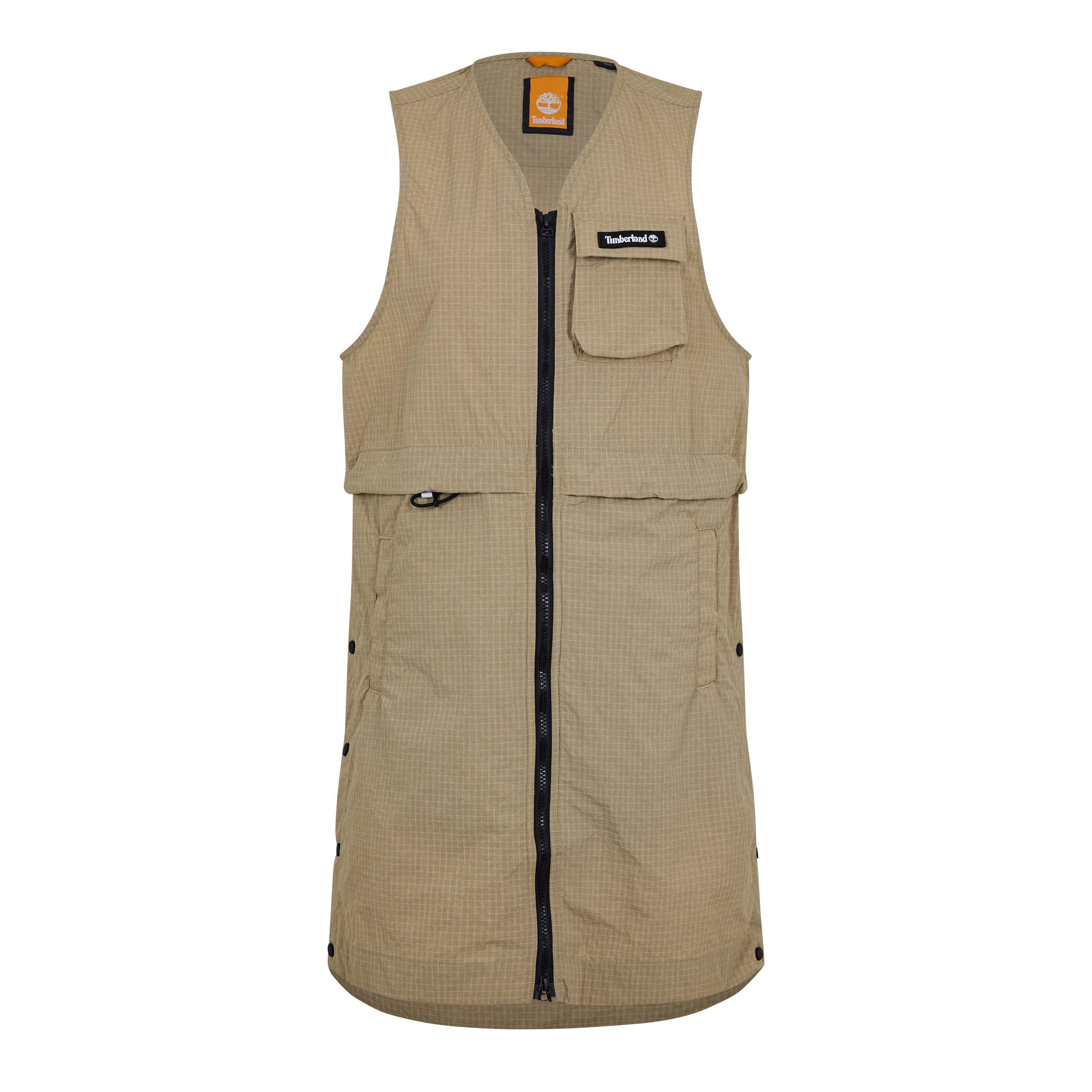 Timberland Women's Bb  Pocket Pinafore Dress - Lemonpepper/Wht - 12 (M)