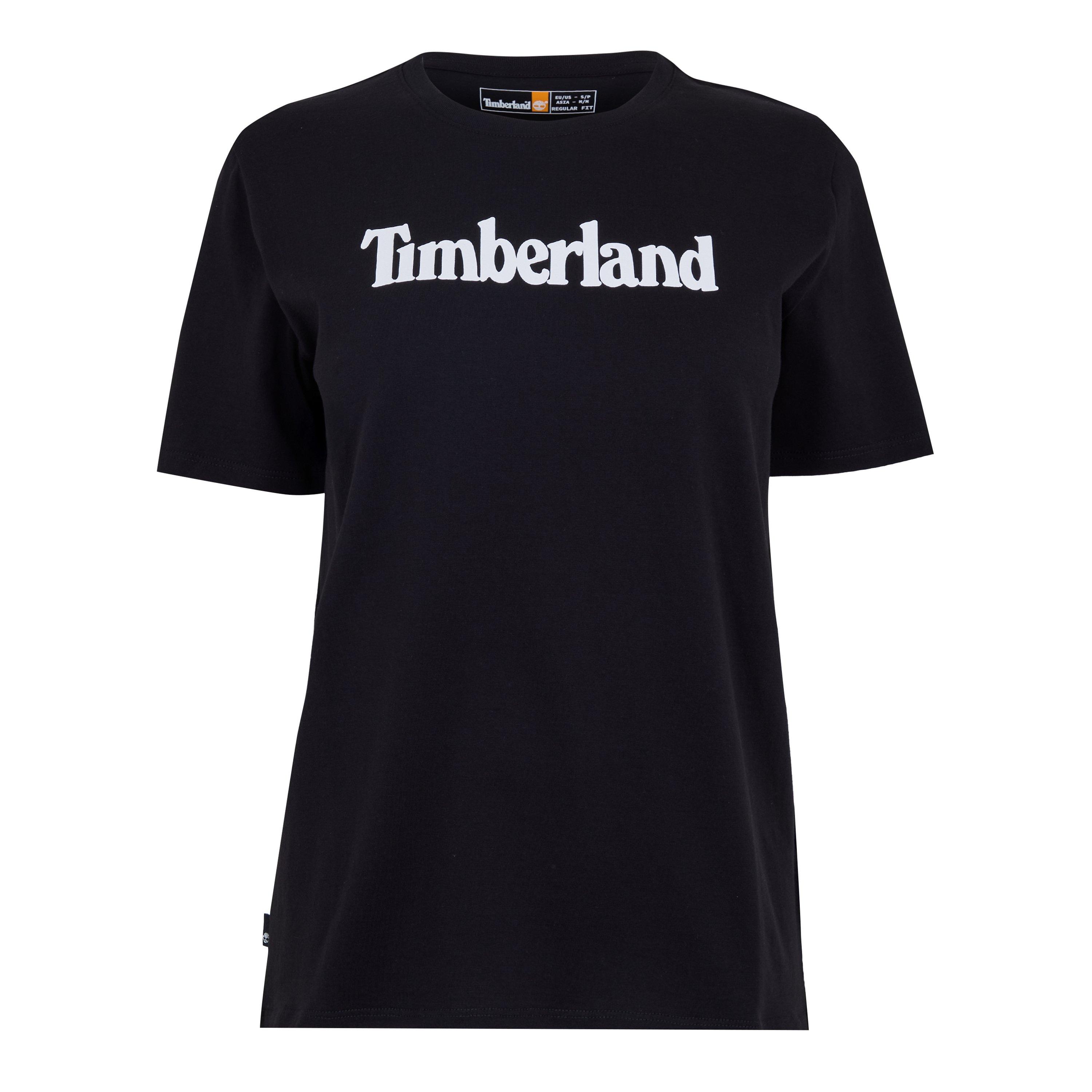 Black - Timberland - Women's SS Logo Short Sleeve T-Shirt - 1