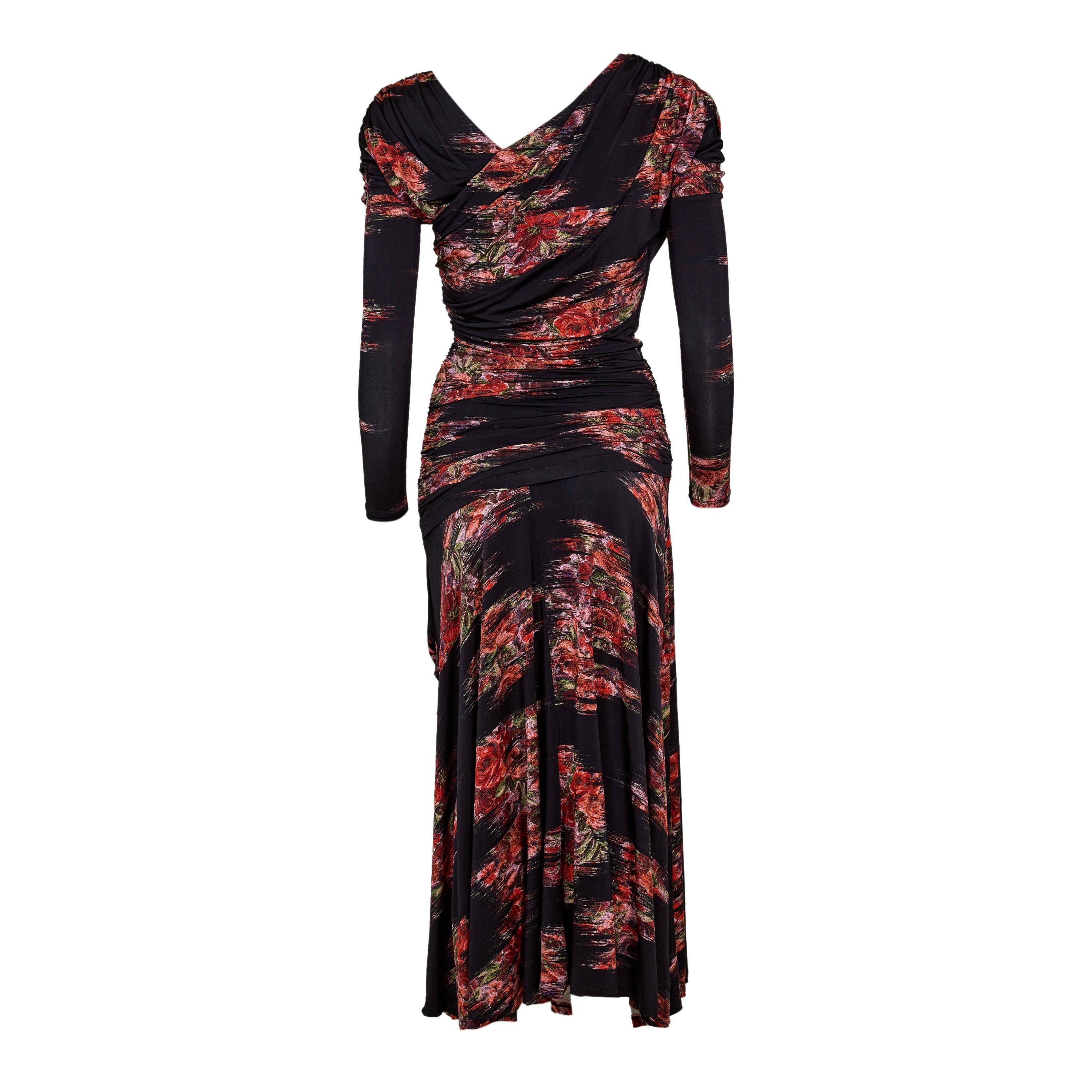 Black - Ganni - Ganni Printed Jersey Ld62 - 2